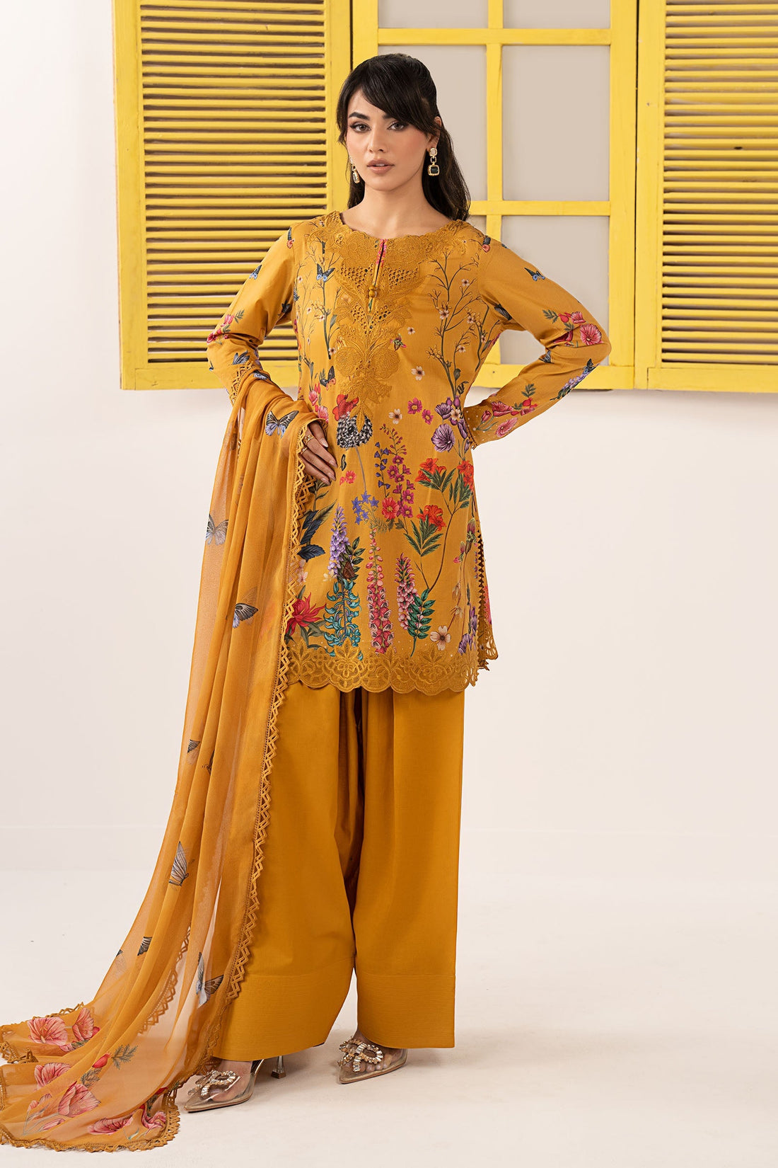 Maria B | Eid Collection 26 | 3 Piece Embroidered Lawn Suit - House Of Hania