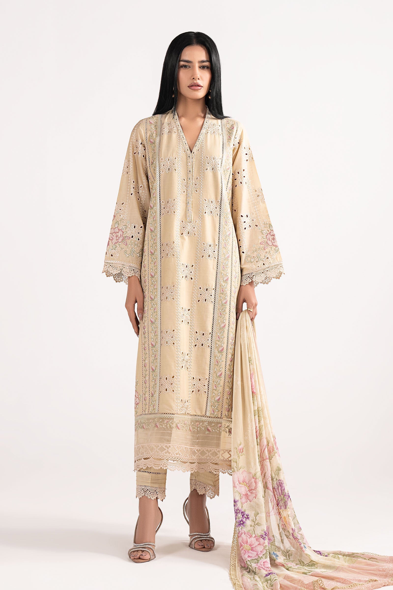 Maria B | Eid Collection 26 | 3 Piece Embroidered Lawn Suit - House Of Hania