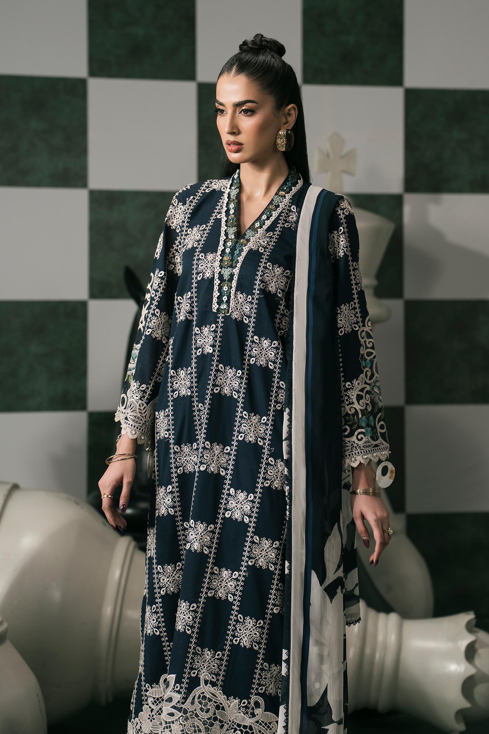 Maria B | Eid Collection 26 | 3 Piece Embroidered Lawn Suit - House Of Hania