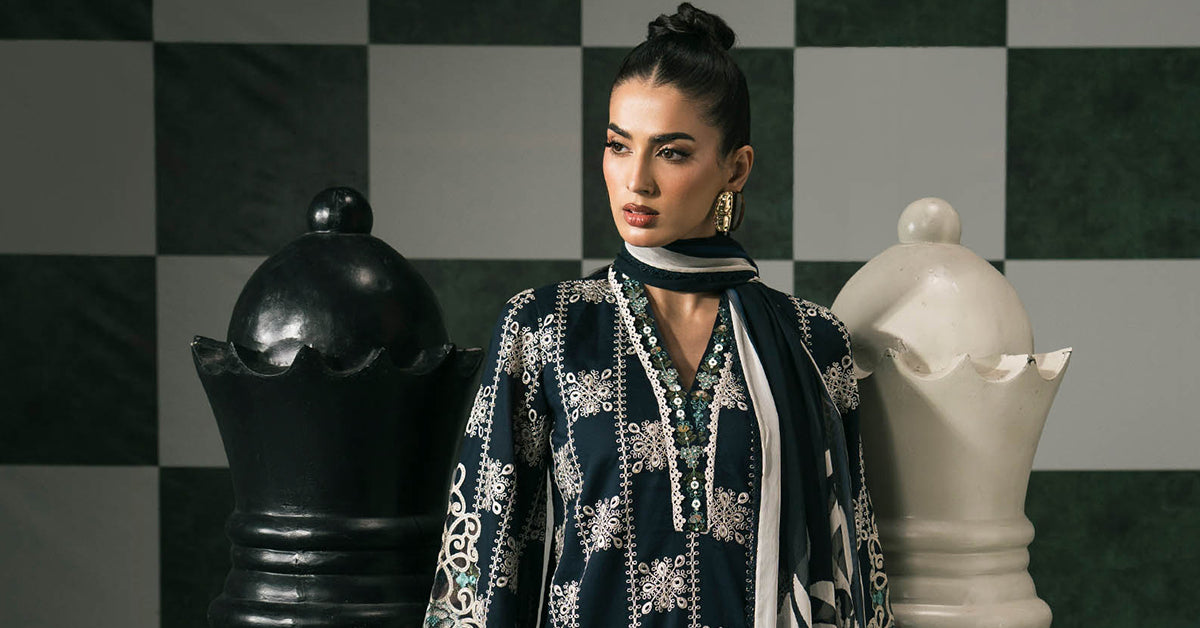 Maria B | Eid Collection 26 | 3 Piece Embroidered Lawn Suit - House Of Hania