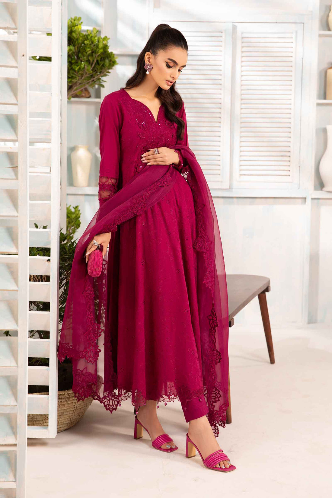 Maria B | Eid Collection 26 | 3 Piece Embroidered Lawn Suit - House Of Hania