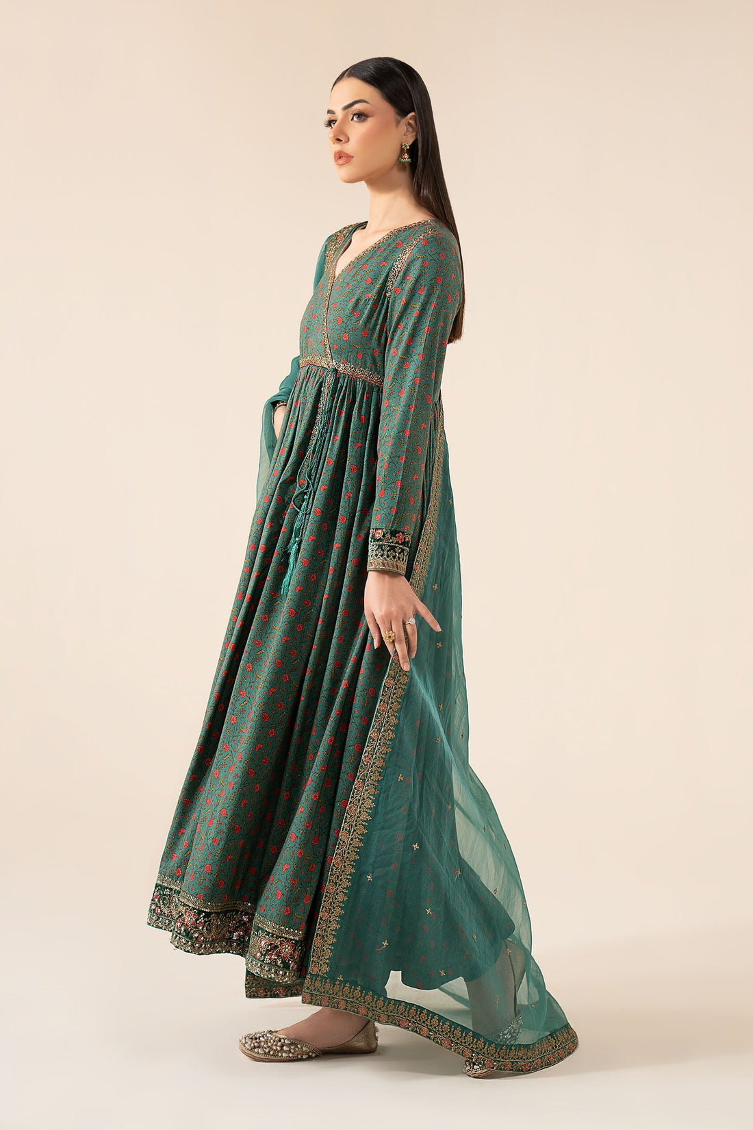 Maria B | Eid Collection 26 | 3 Piece Embroidered Linen Suit - House Of Hania