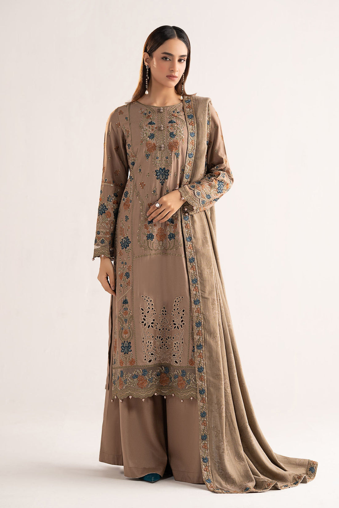 Maria B | Eid Collection 26 | 3 Piece Embroidered Linen Suit - House Of Hania