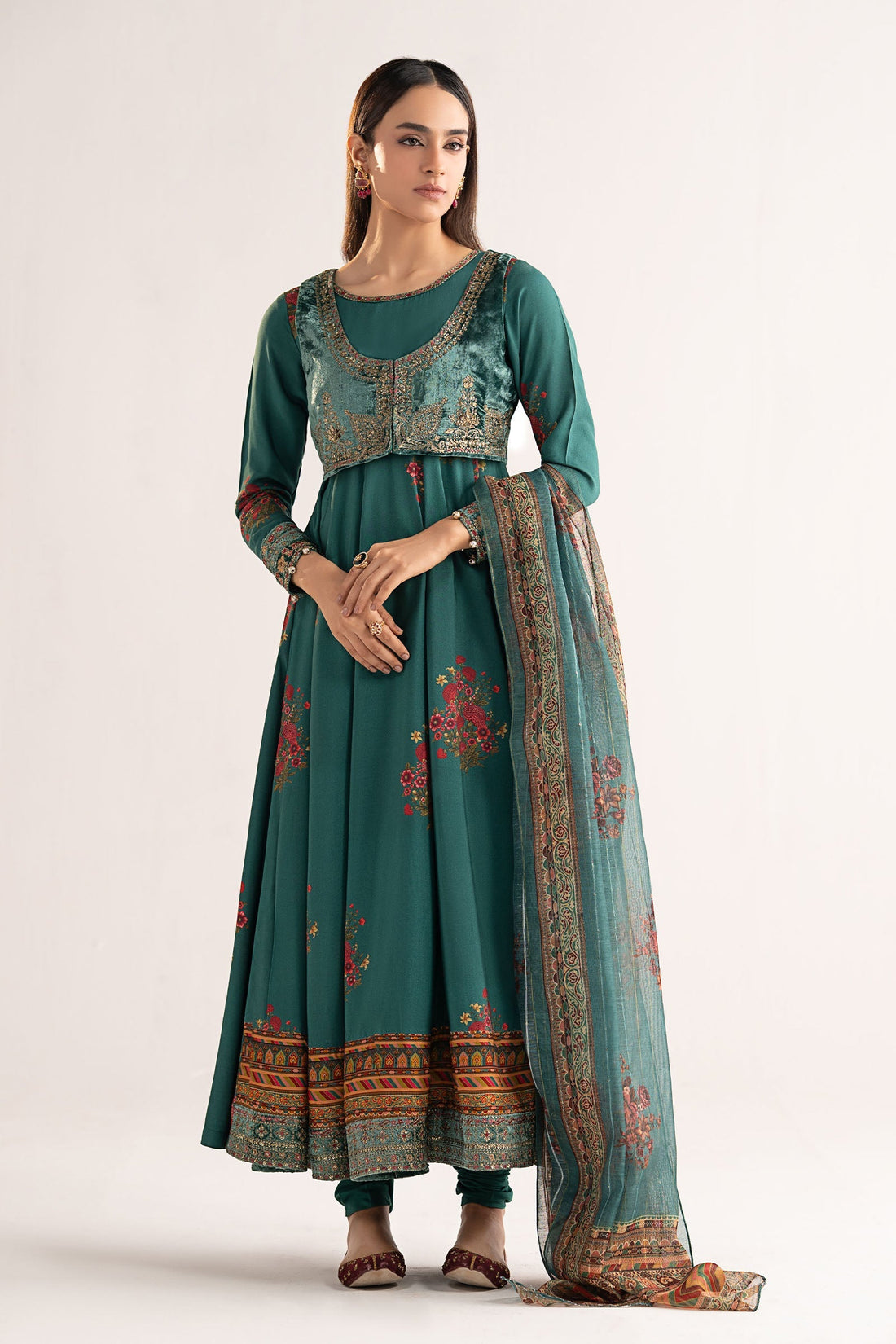 Maria B | Eid Collection 26 | 3 Piece Embroidered Linen Suit - House Of Hania