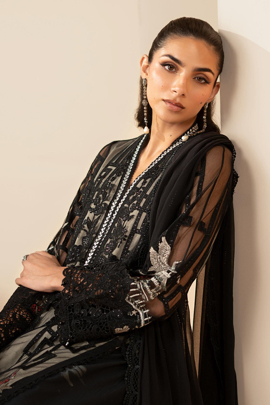Maria B | Eid Collection 26 | 3 Piece Embroidered Net Suit - House Of Hania