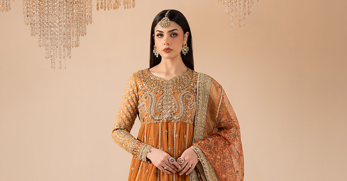 Maria B | Eid Collection 26 | 3 Piece Embroidered Net Suit - House Of Hania