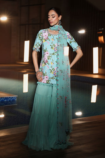 Maria B | Eid Collection 26 | 3 Piece Embroidered Net Suit - House Of Hania