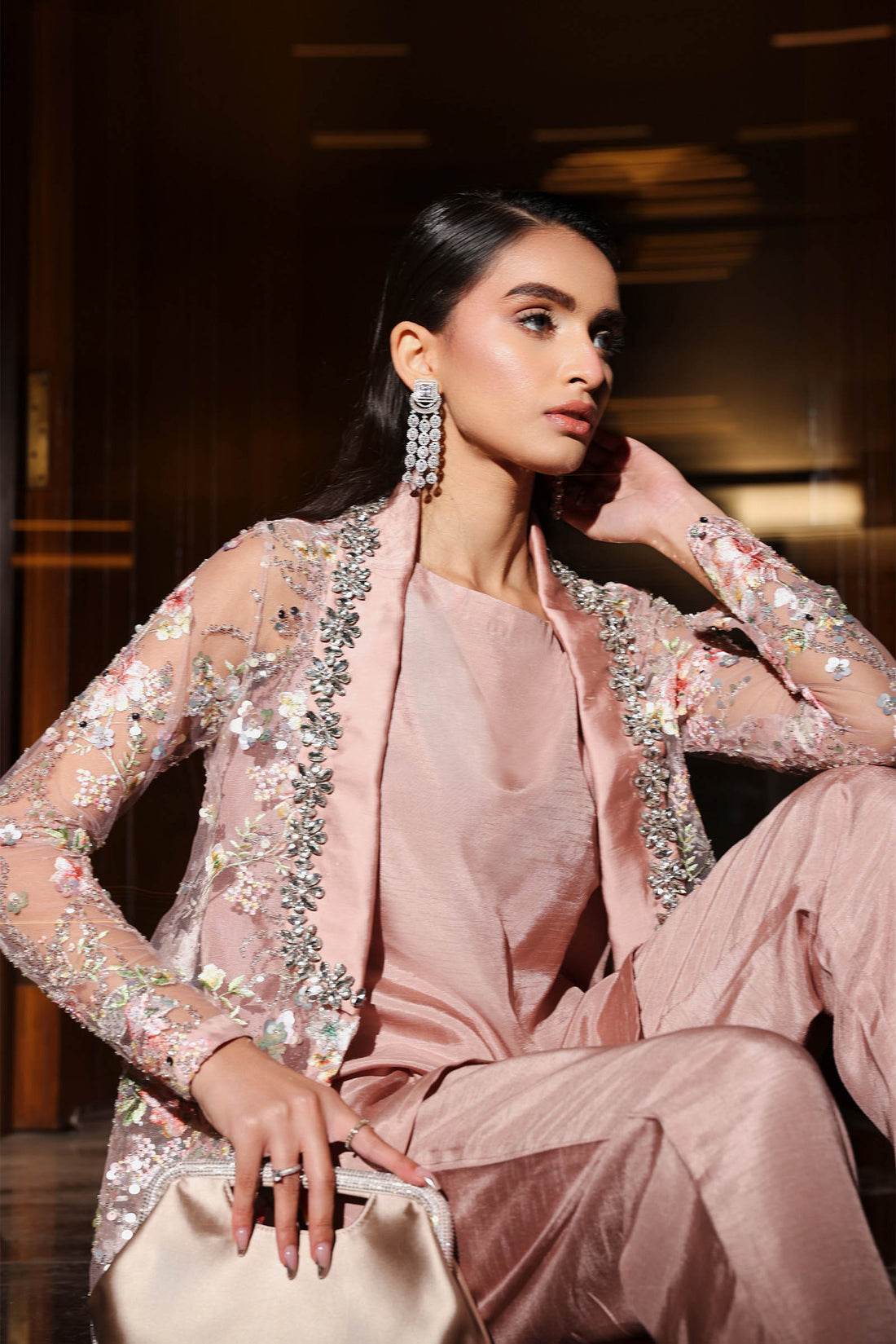 Maria B | Eid Collection 26 | 3 Piece Embroidered Net Suit - House Of Hania