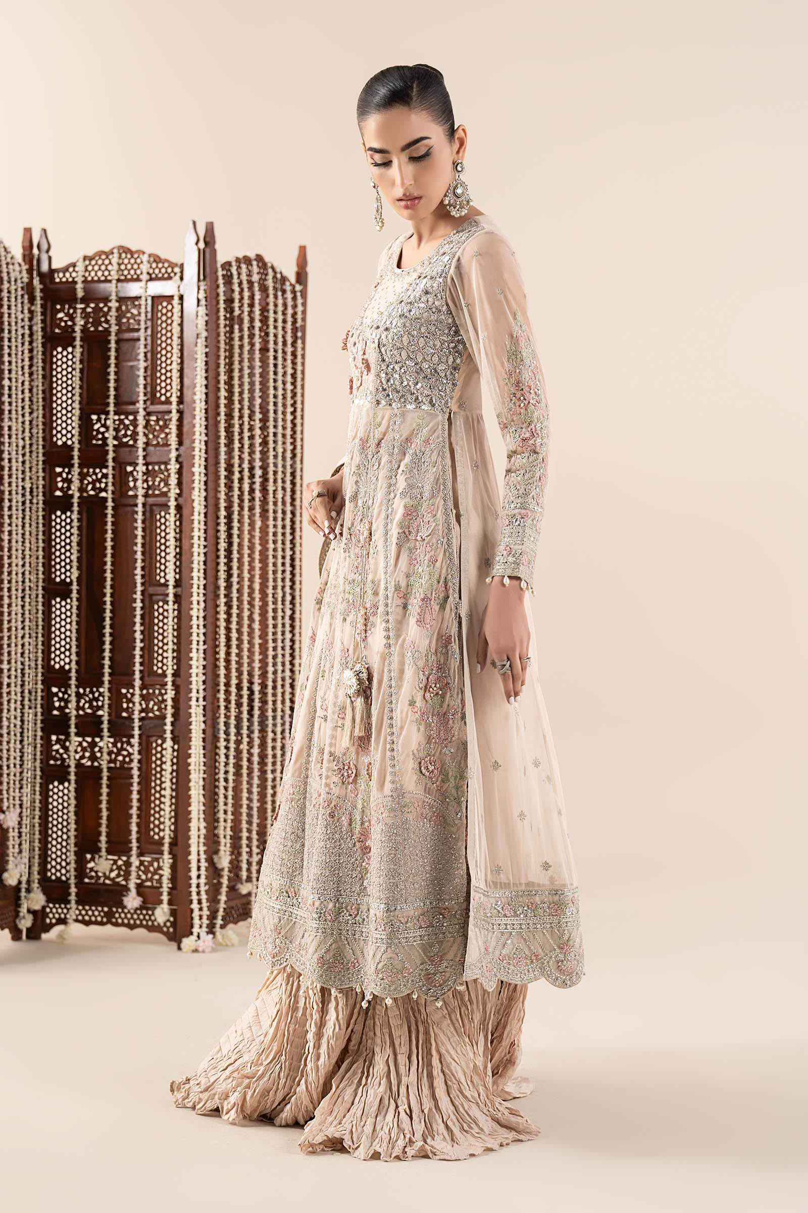 Maria B | Eid Collection 26 | 3 Piece Embroidered Net Suit - House Of Hania