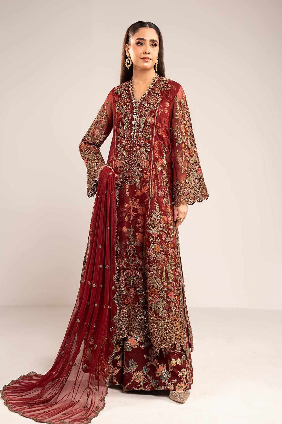 Maria B | Eid Collection 26 | 3 Piece Embroidered Organza Suit - House Of Hania