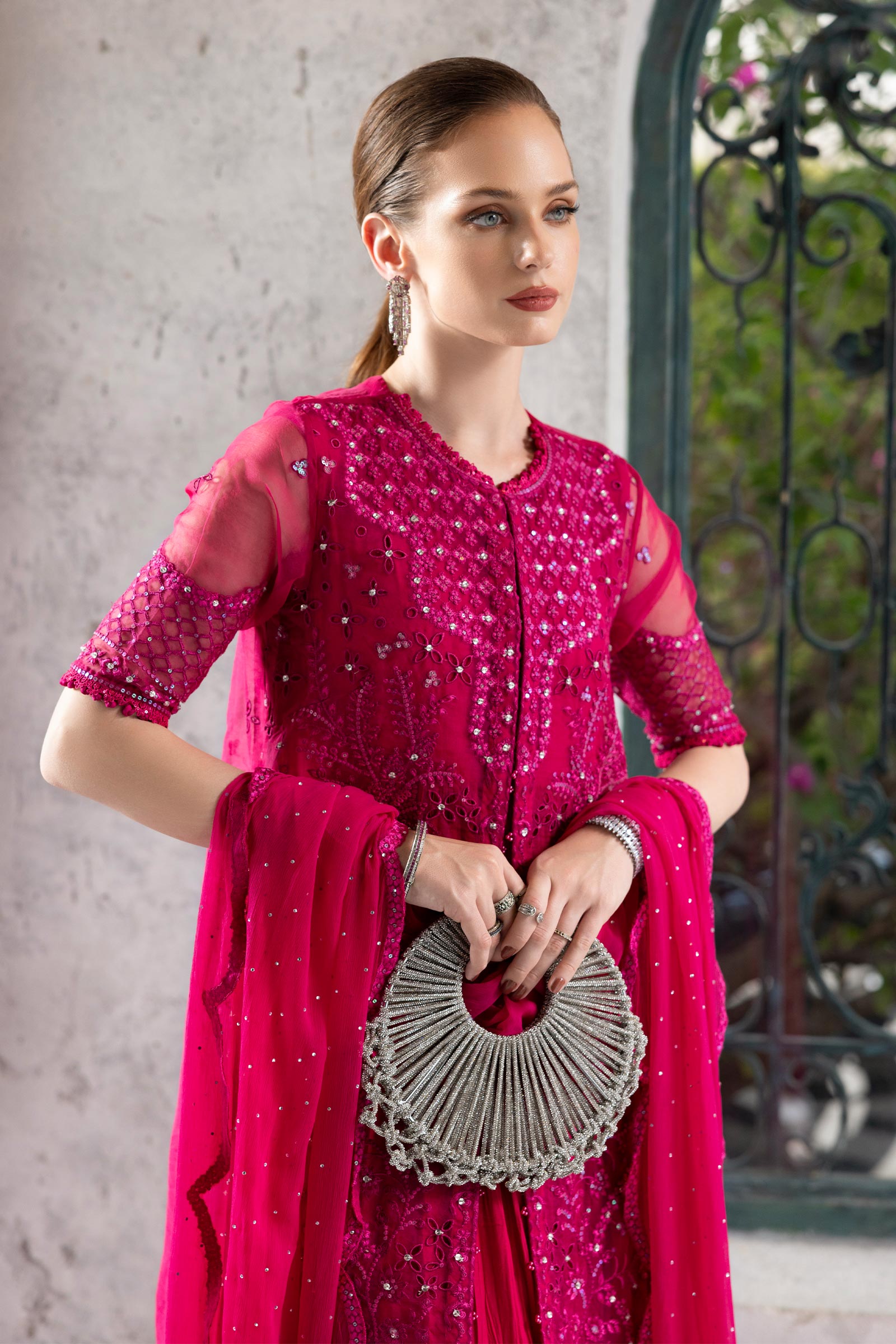 Maria B | Eid Collection 26 | 3 Piece Embroidered Organza Suit - House Of Hania