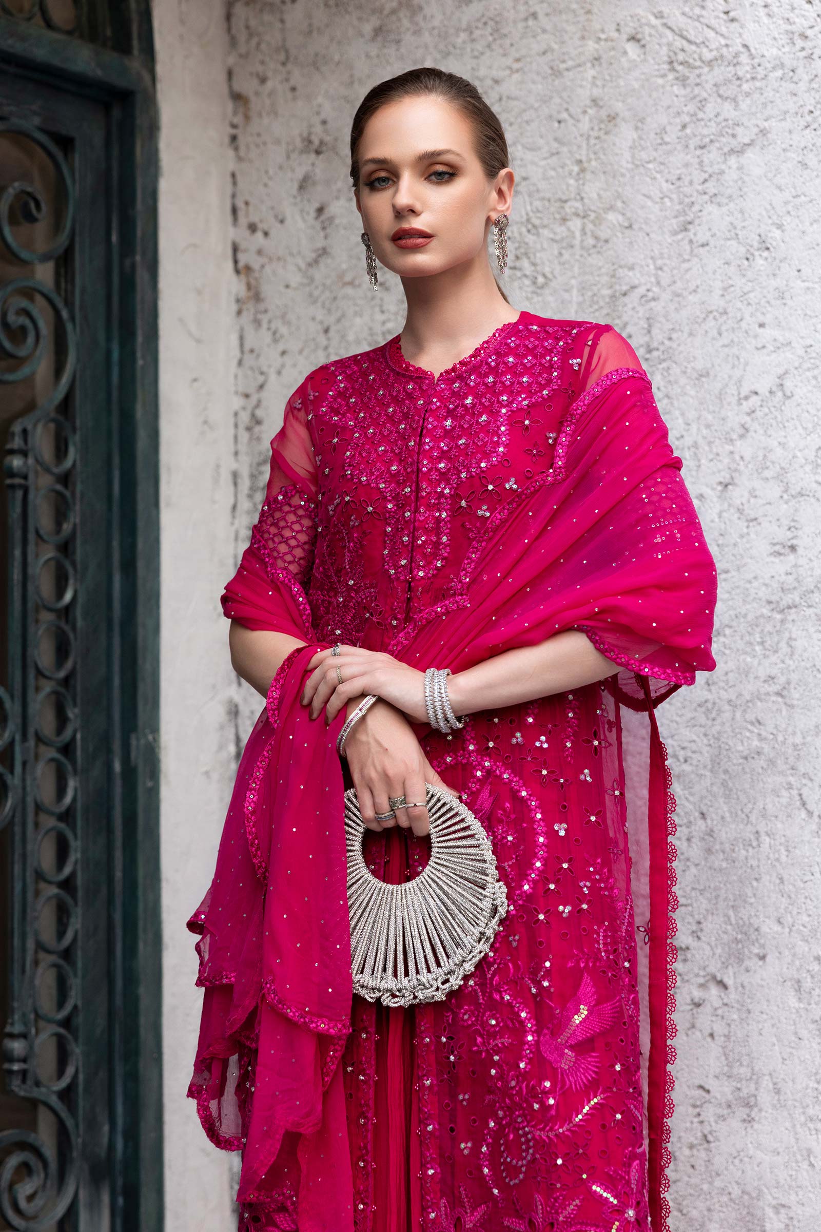 Maria B | Eid Collection 26 | 3 Piece Embroidered Organza Suit - House Of Hania