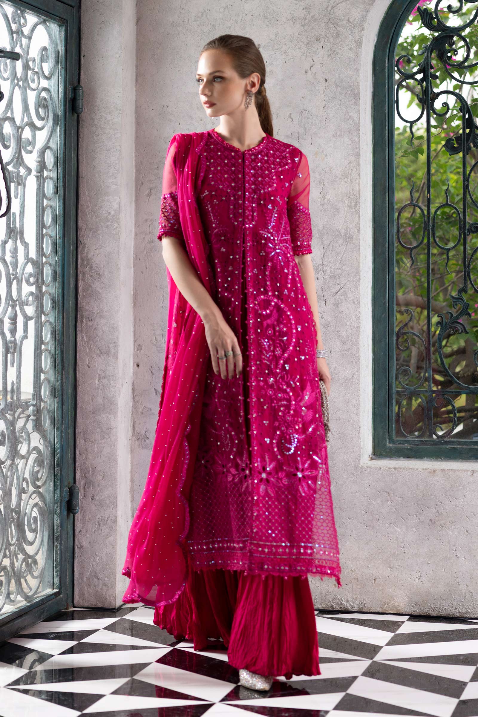 Maria B | Eid Collection 26 | 3 Piece Embroidered Organza Suit - House Of Hania