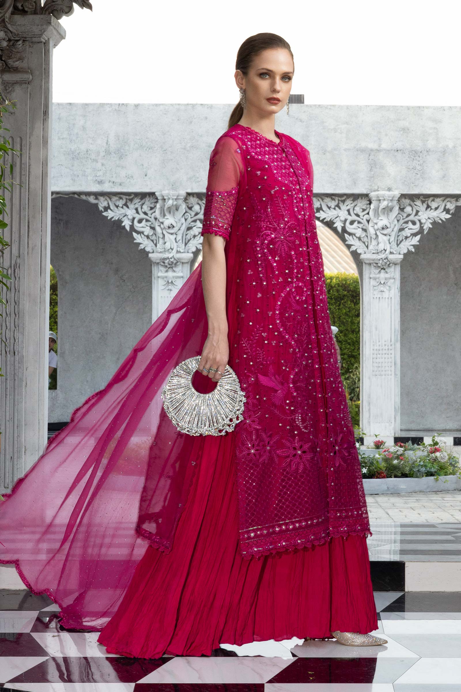 Maria B | Eid Collection 26 | 3 Piece Embroidered Organza Suit - House Of Hania