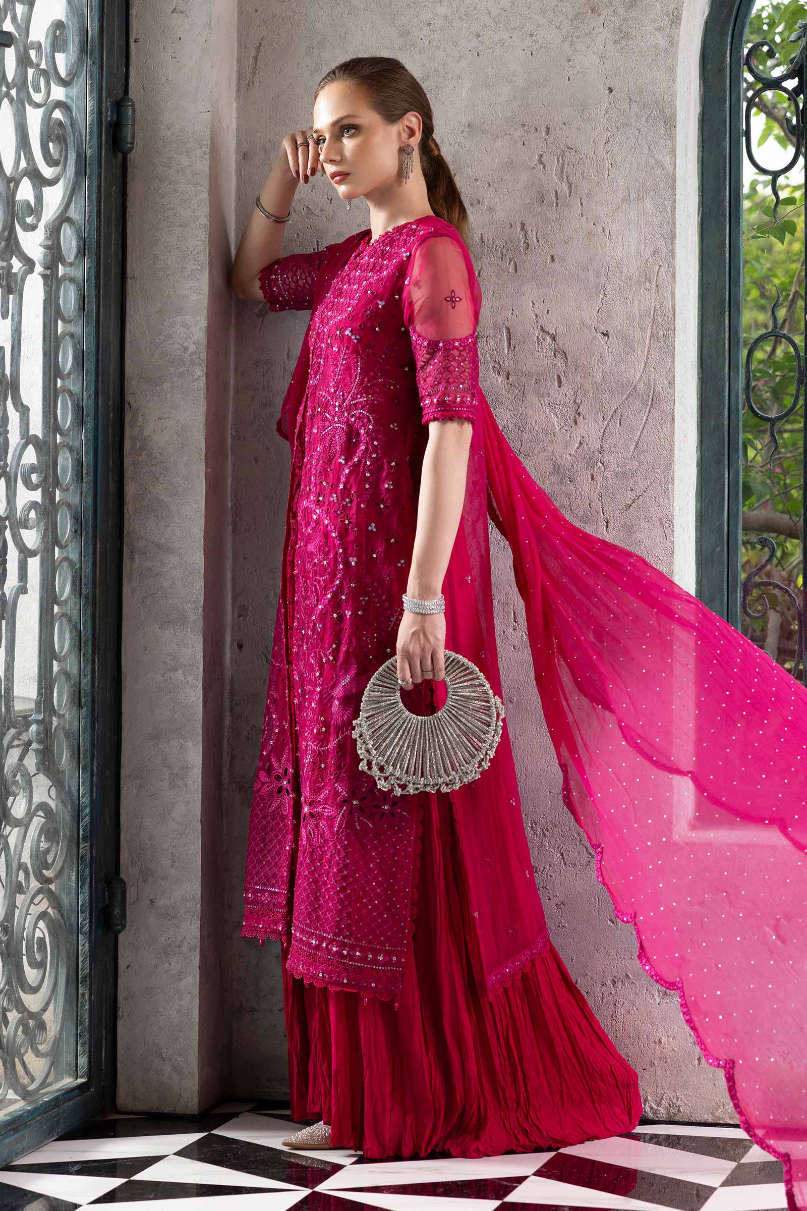 Maria B | Eid Collection 26 | 3 Piece Embroidered Organza Suit - House Of Hania