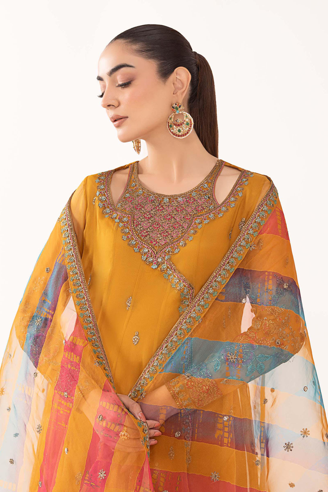 Maria B | Eid Collection 26 | 3 Piece Embroidered Organza Suit - House Of Hania
