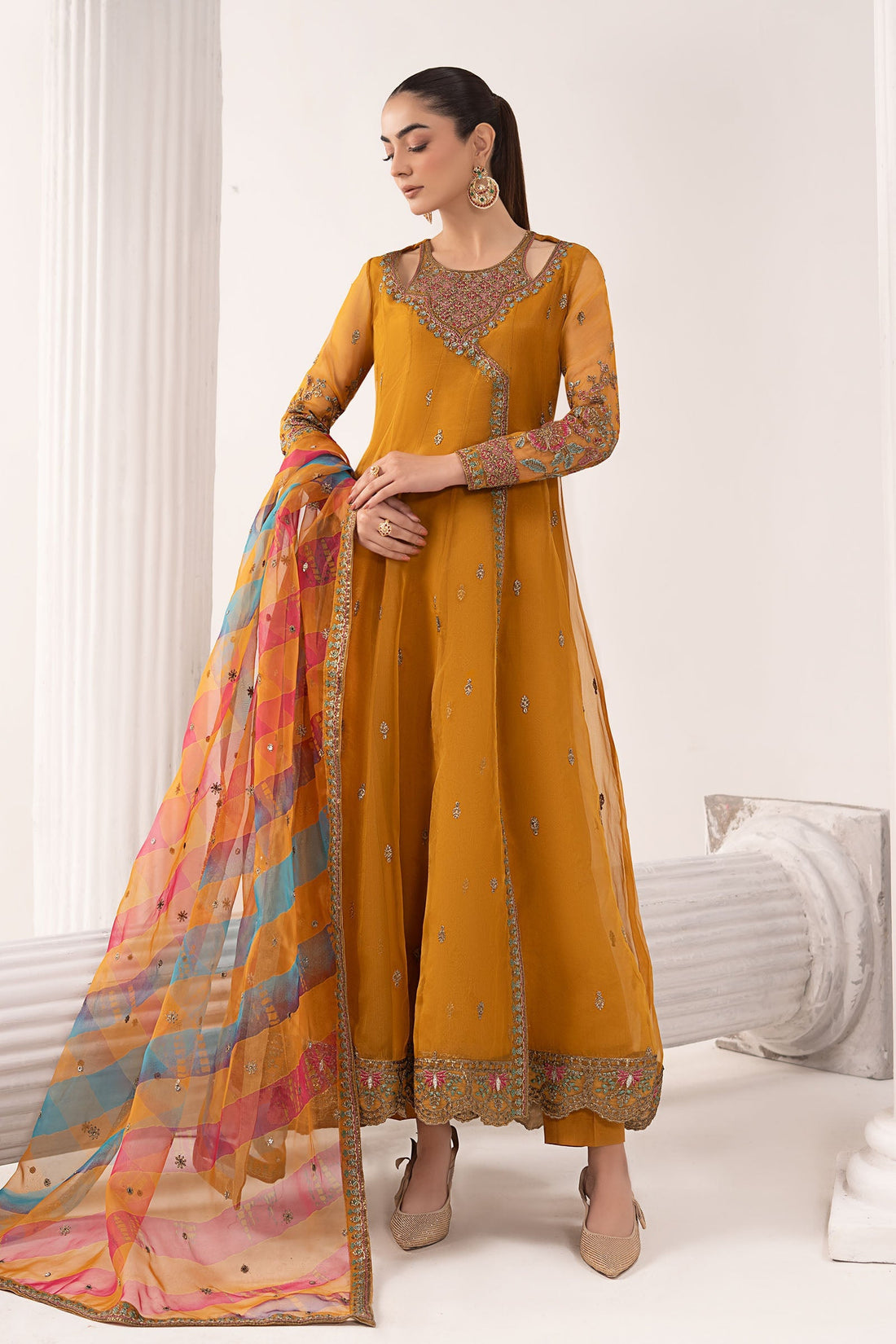Maria B | Eid Collection 26 | 3 Piece Embroidered Organza Suit - House Of Hania