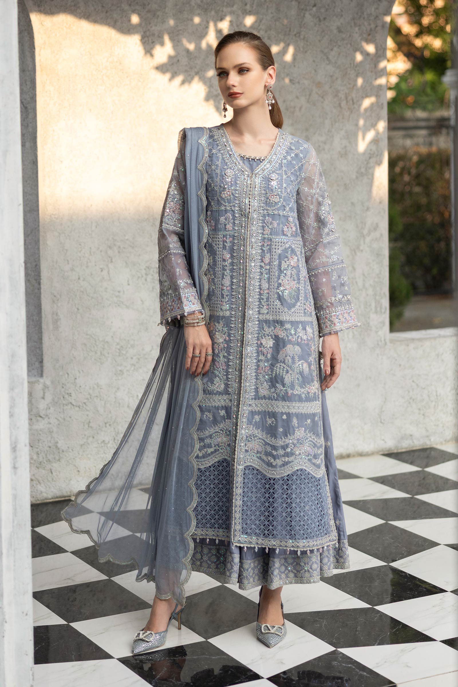 Maria B | Eid Collection 26 | 3 Piece Embroidered Organza Suit - House Of Hania