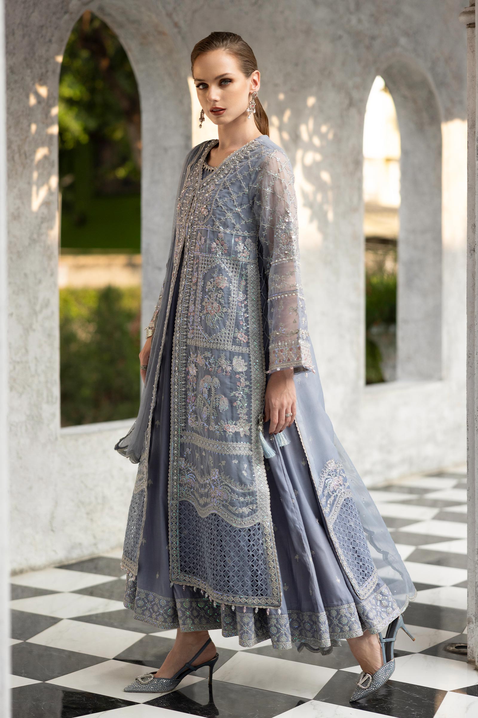 Maria B | Eid Collection 26 | 3 Piece Embroidered Organza Suit - House Of Hania
