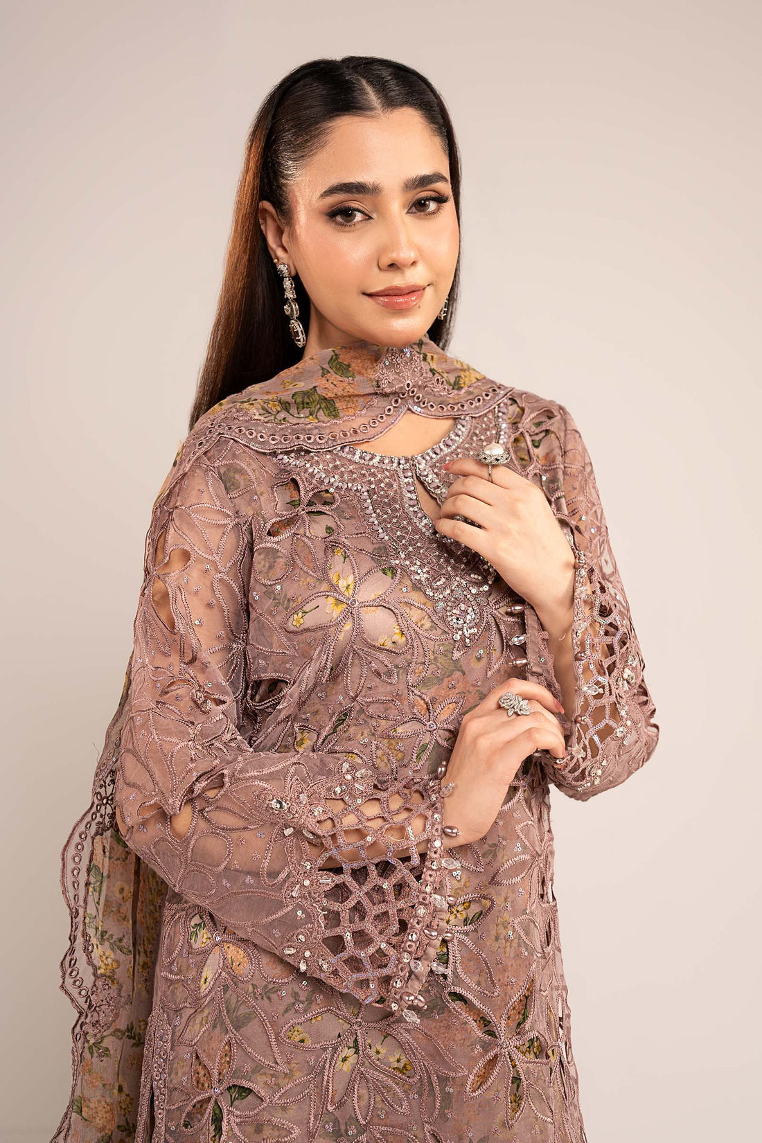 Maria B | Eid Collection 26 | 3 Piece Embroidered Organza Suit - House Of Hania