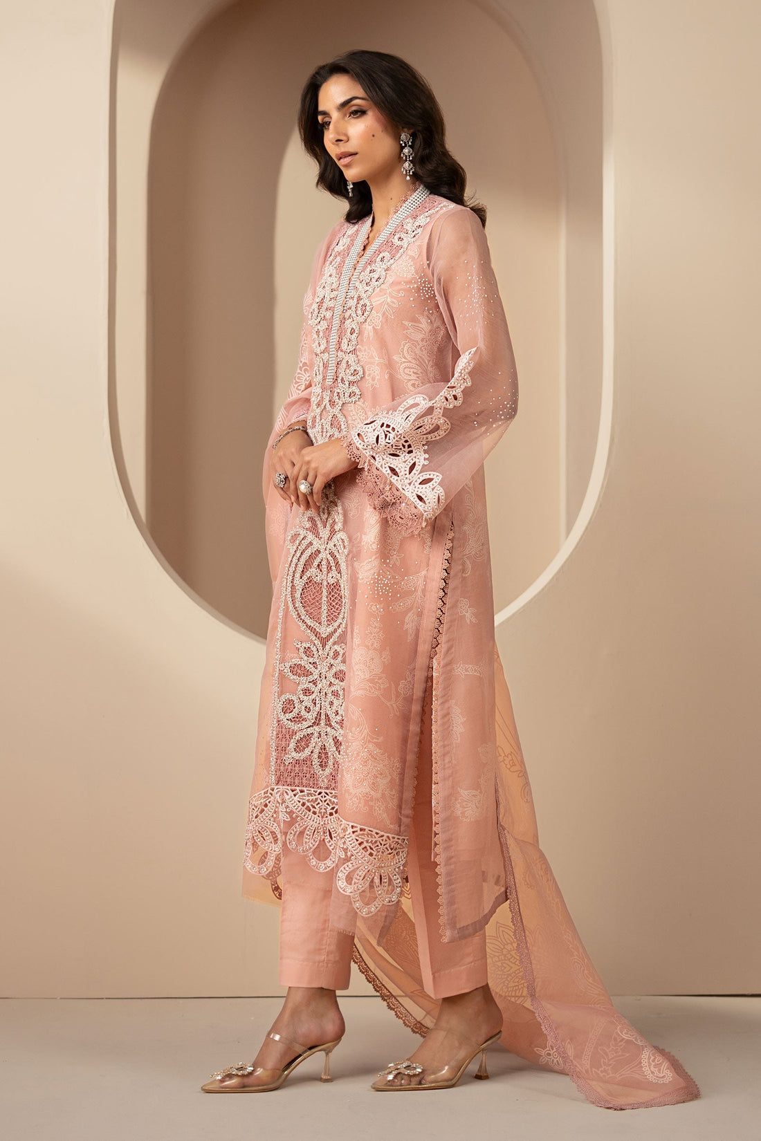 Maria B | Eid Collection 26 | 3 Piece Embroidered Organza Suit - House Of Hania