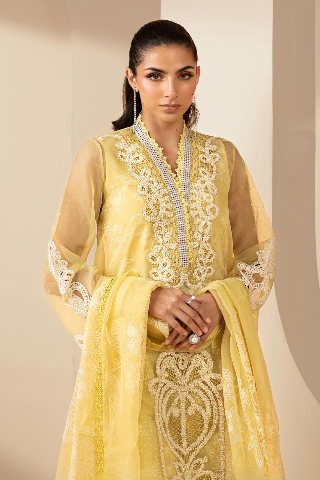 Maria B | Eid Collection 26 | 3 Piece Embroidered Organza Suit - House Of Hania