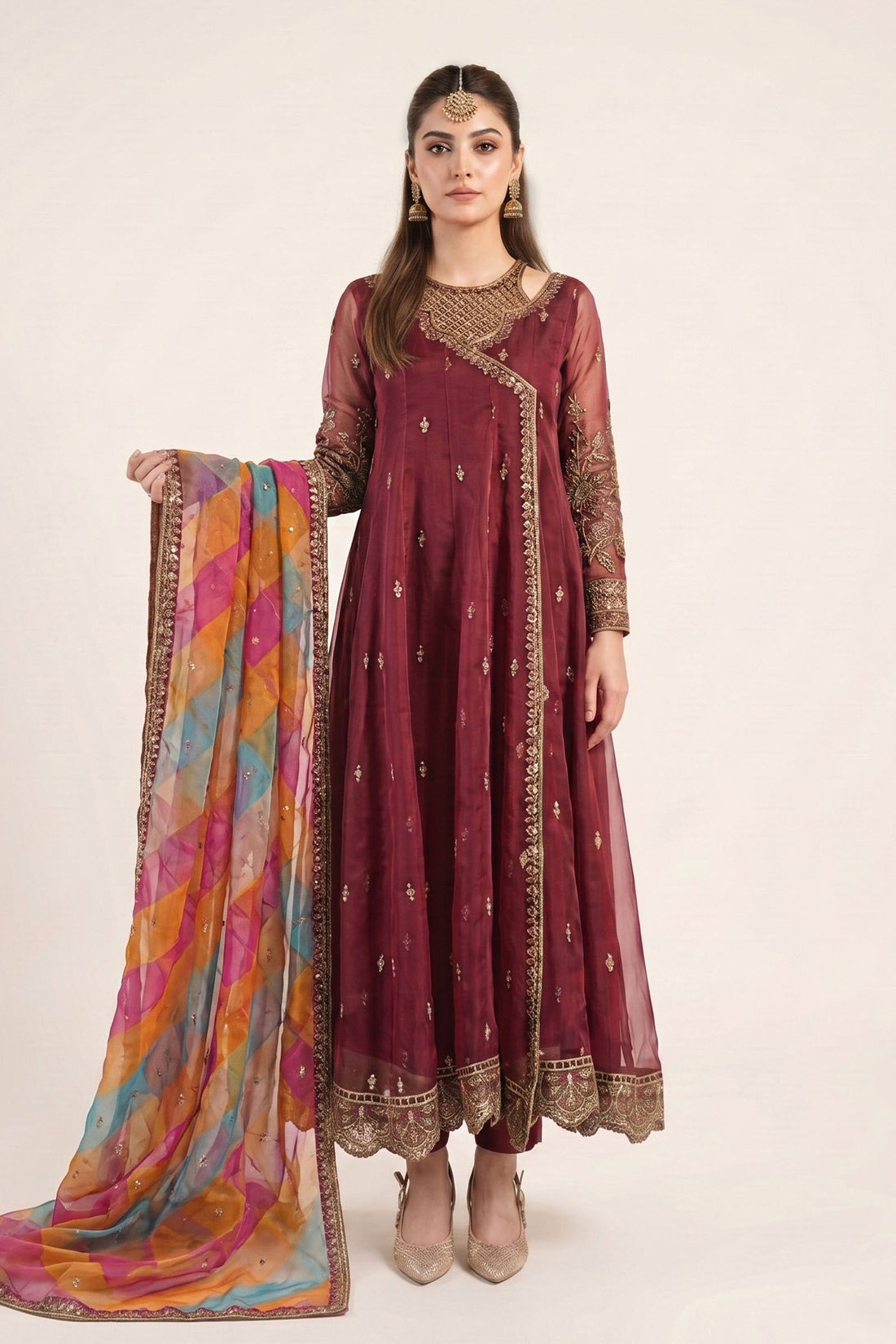 Maria B | Eid Collection 26 | 3 Piece Embroidered Organza Suit - House Of Hania