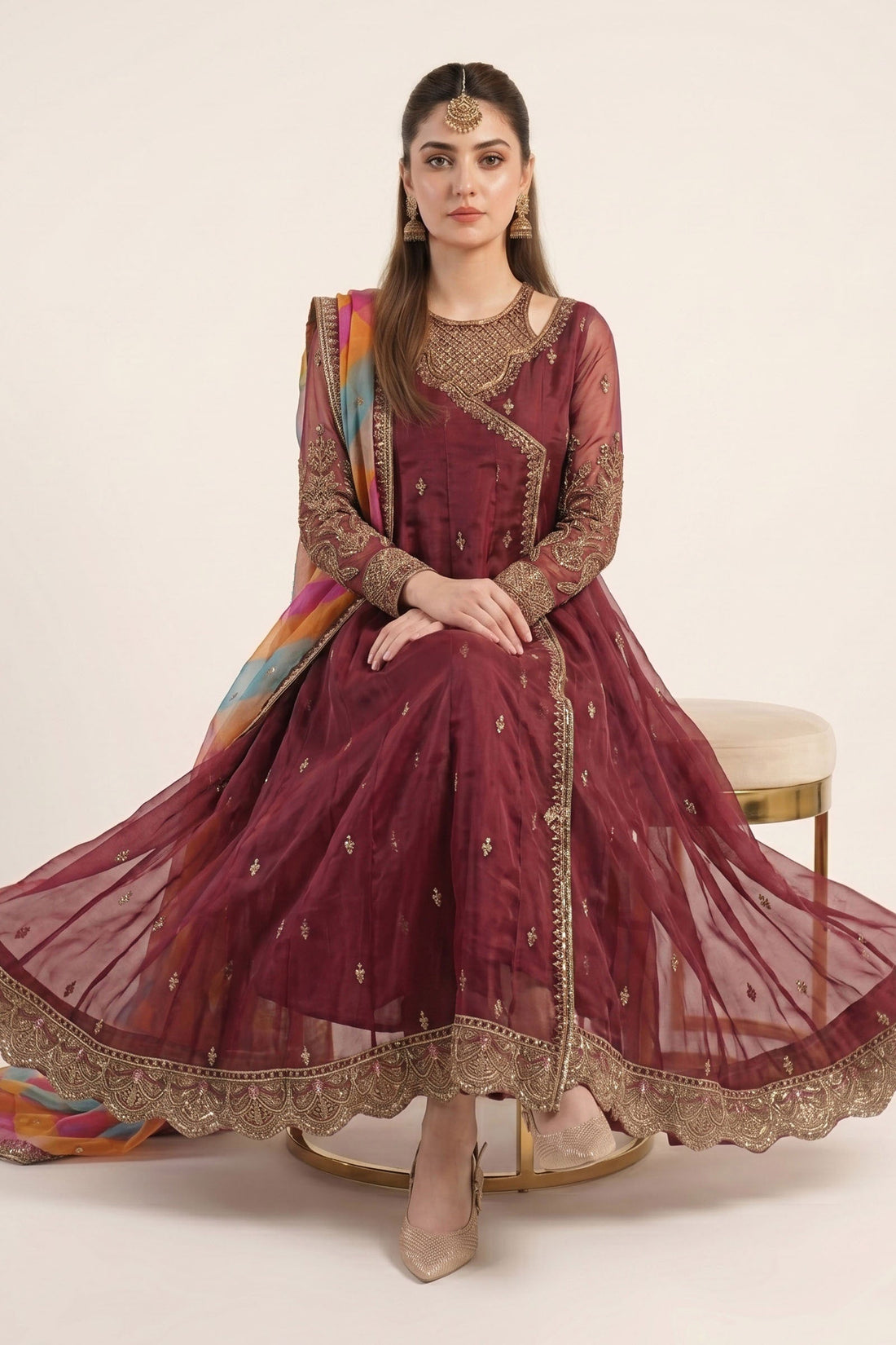 Maria B | Eid Collection 26 | 3 Piece Embroidered Organza Suit - House Of Hania