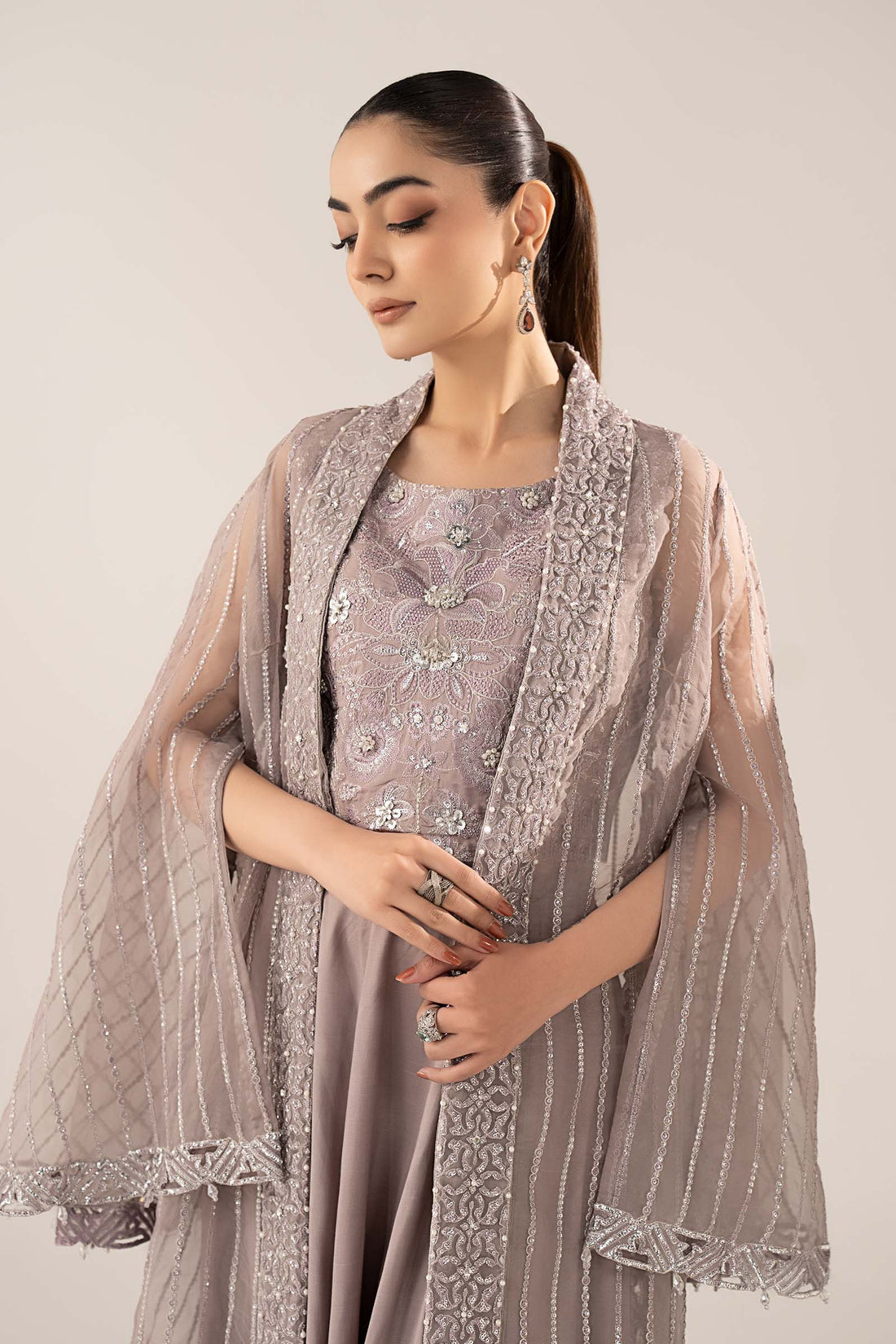 Maria B | Eid Collection 26 | 3 Piece Embroidered Organza Suit - House Of Hania