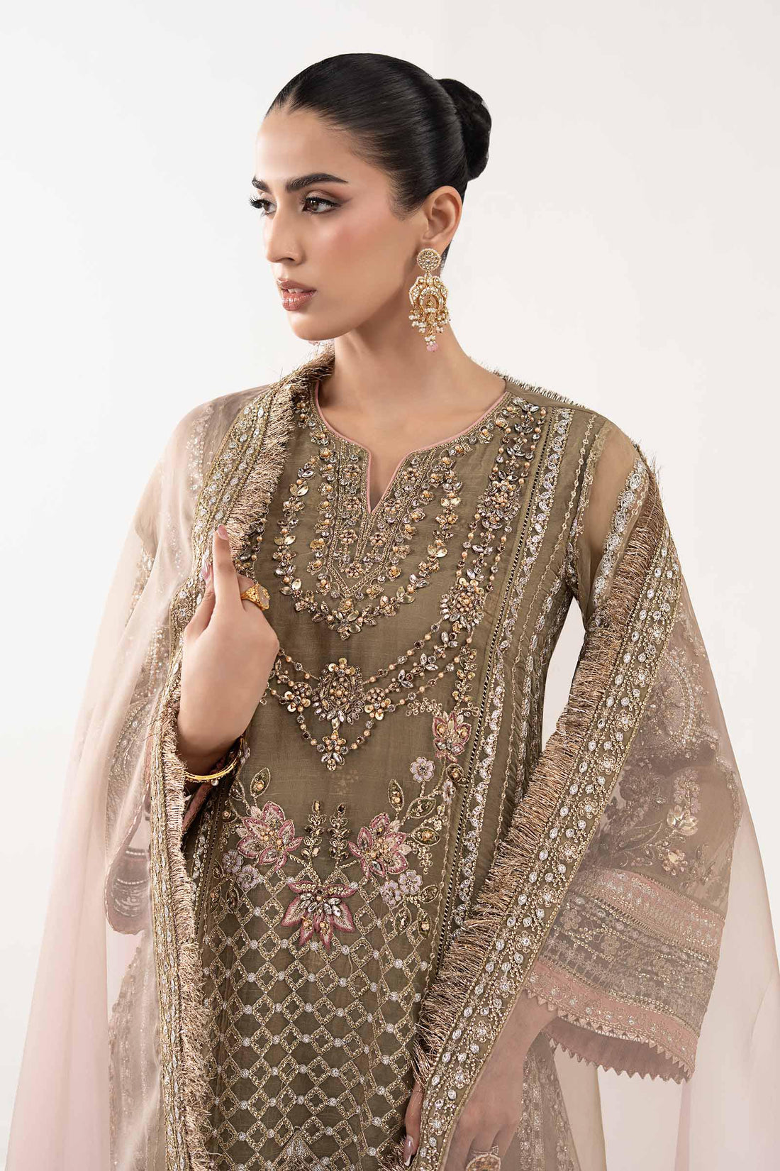 Maria B | Eid Collection 26 | 3 Piece Embroidered Organza Suit - House Of Hania