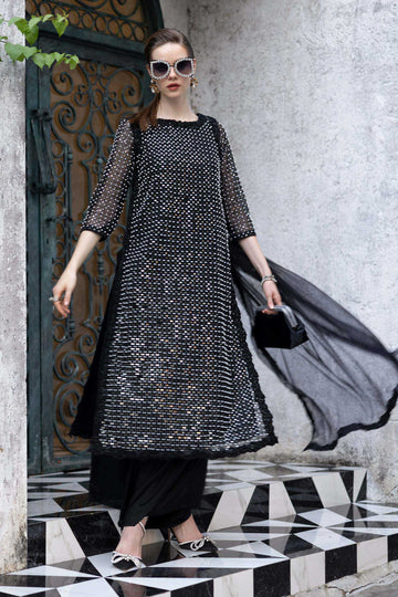 Maria B | Eid Collection 26 | 3 Piece Embroidered Organza Suit - House Of Hania