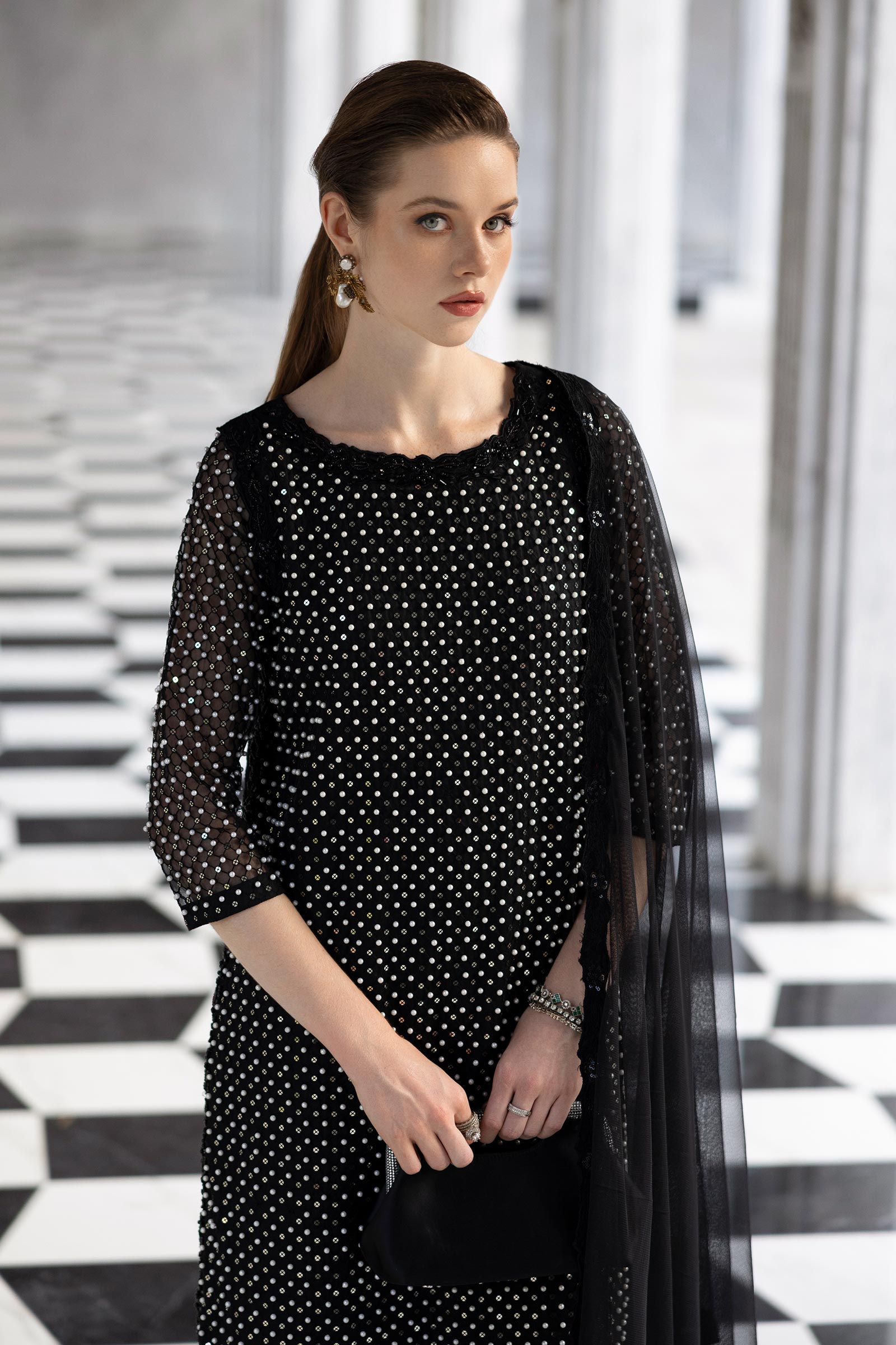 Maria B | Eid Collection 26 | 3 Piece Embroidered Organza Suit - House Of Hania