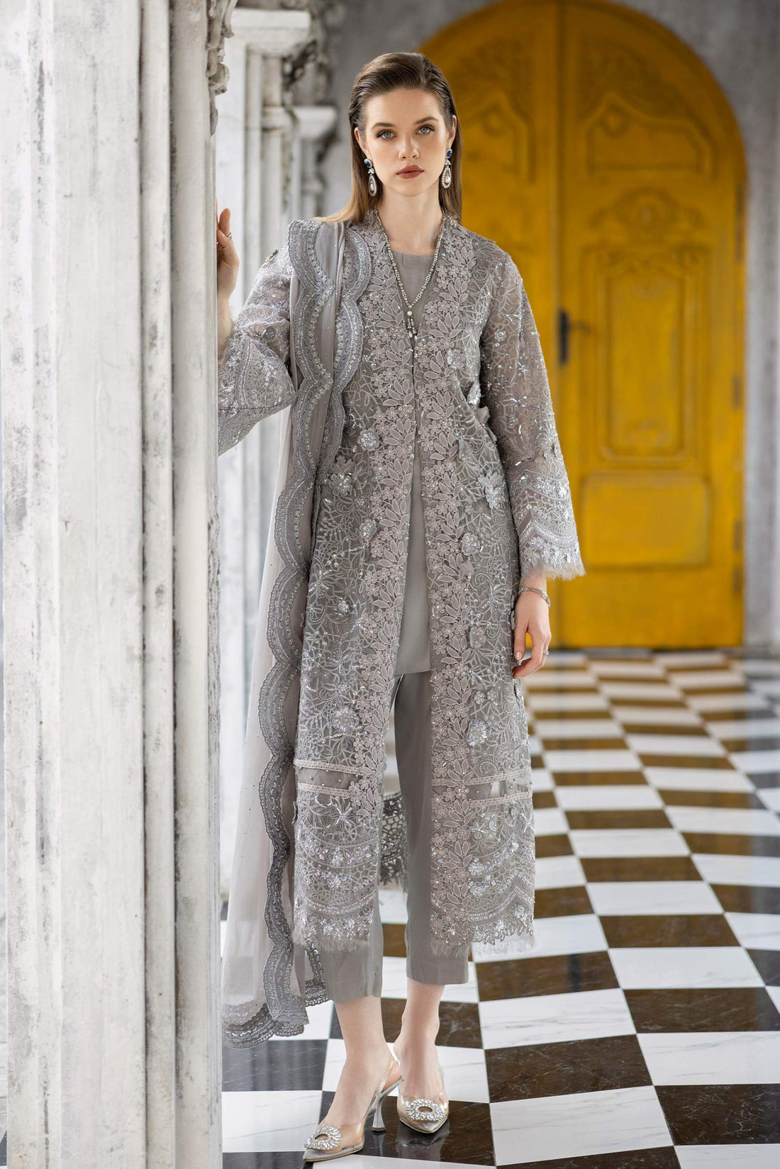 Maria B | Eid Collection 26 | 3 Piece Embroidered Organza Suit - House Of Hania