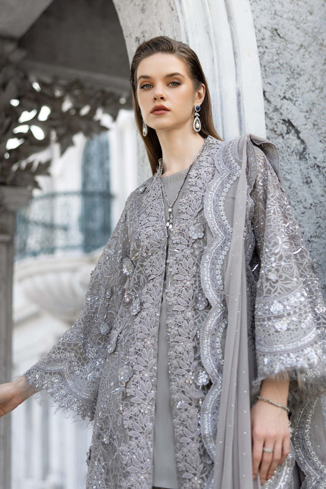 Maria B | Eid Collection 26 | 3 Piece Embroidered Organza Suit - House Of Hania