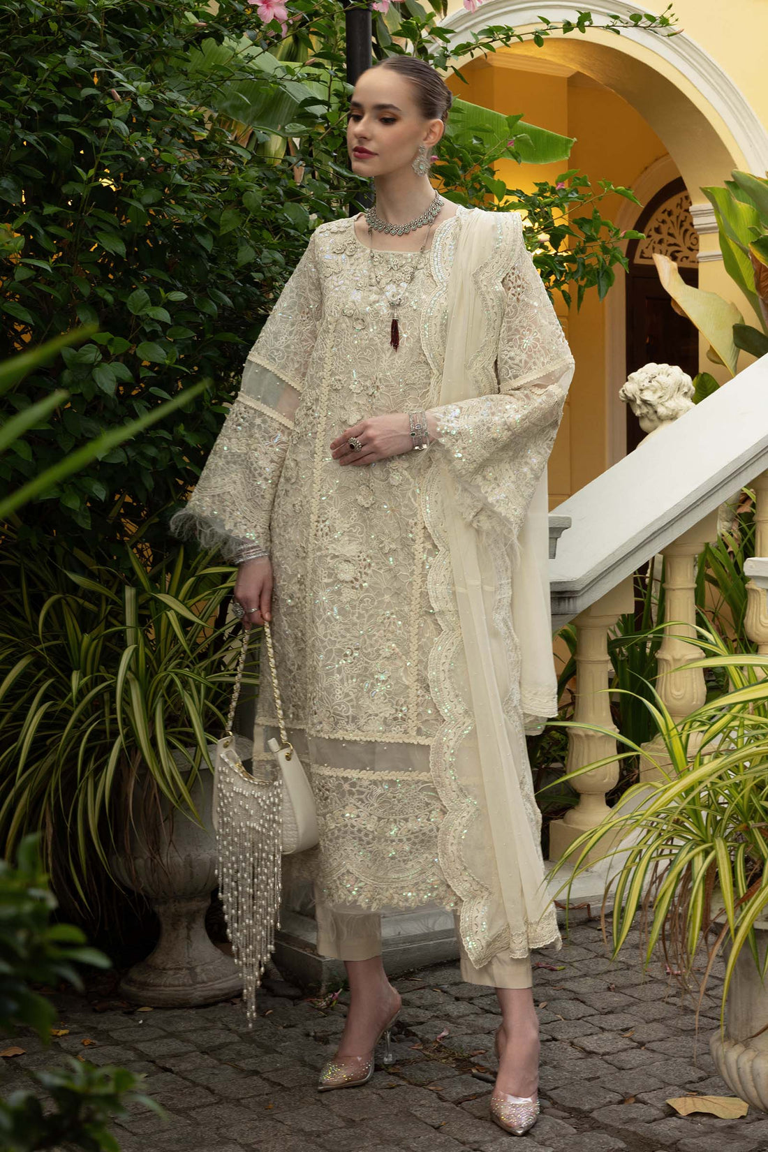 Maria B | Eid Collection 26 | 3 Piece Embroidered Organza Suit - House Of Hania