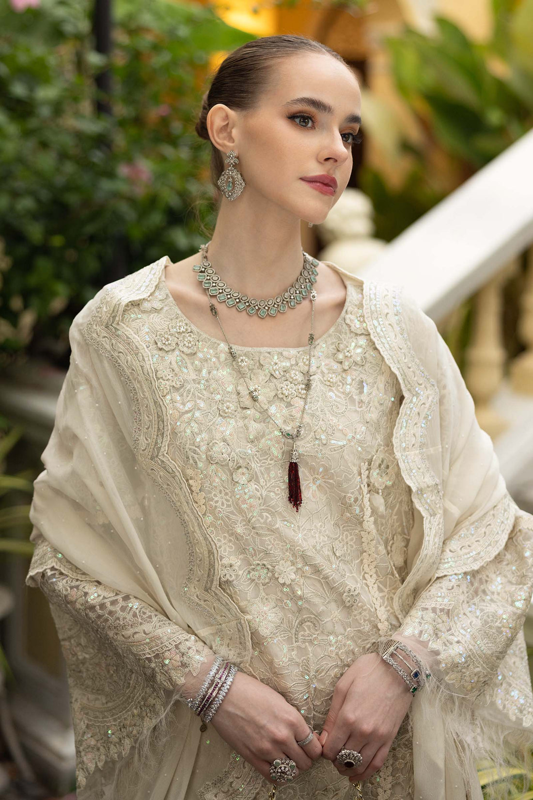 Maria B | Eid Collection 26 | 3 Piece Embroidered Organza Suit - House Of Hania