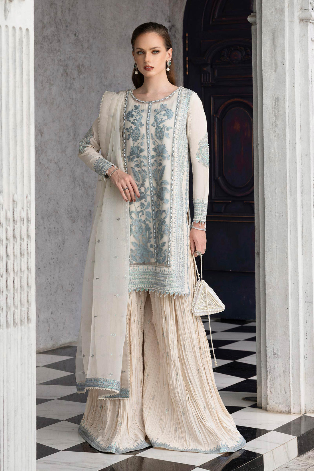 Maria B | Eid Collection 26 | 3 Piece Embroidered Organza Suit - House Of Hania