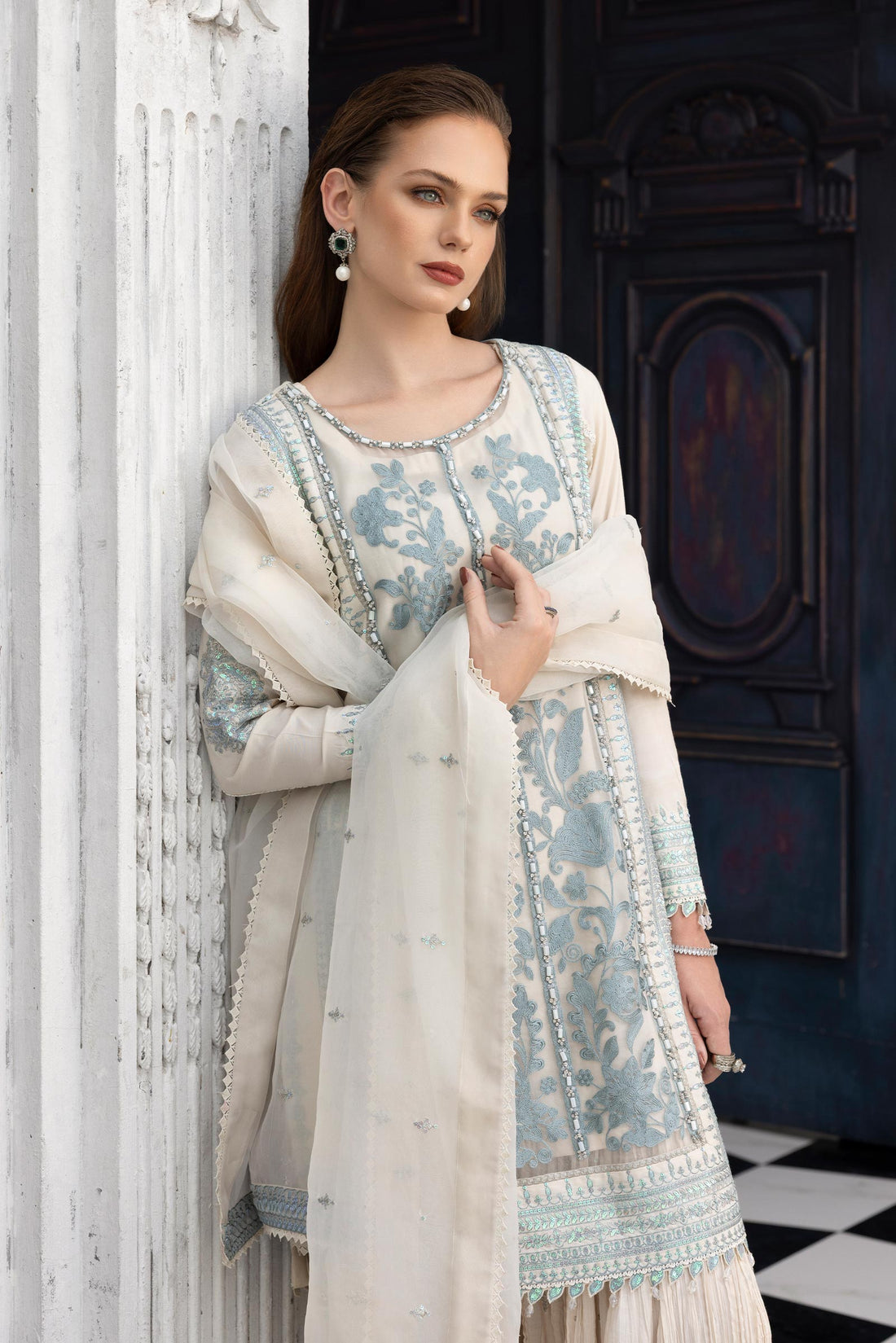Maria B | Eid Collection 26 | 3 Piece Embroidered Organza Suit - House Of Hania