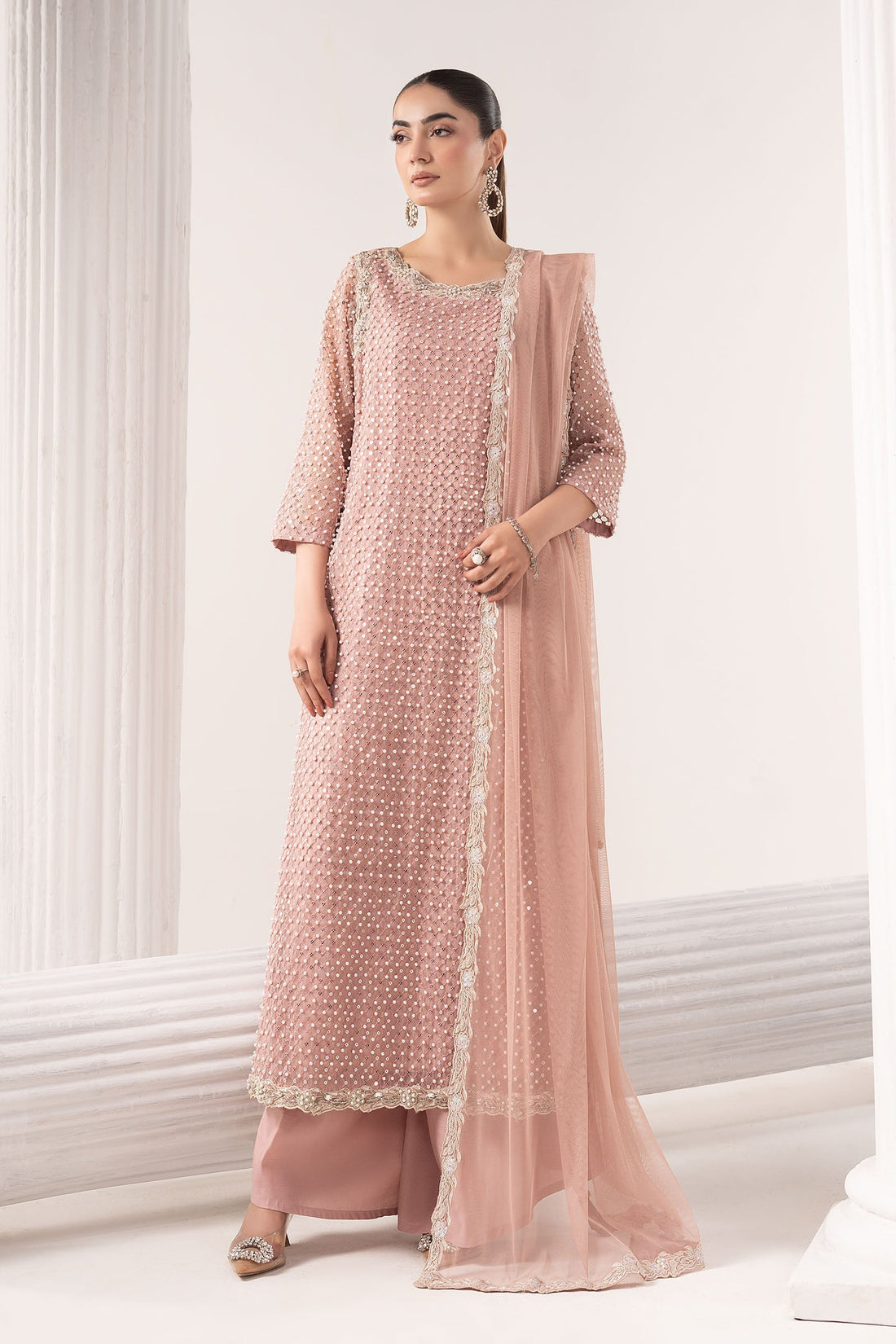 Maria B | Eid Collection 26 | 3 Piece Embroidered Organza Suit - House Of Hania