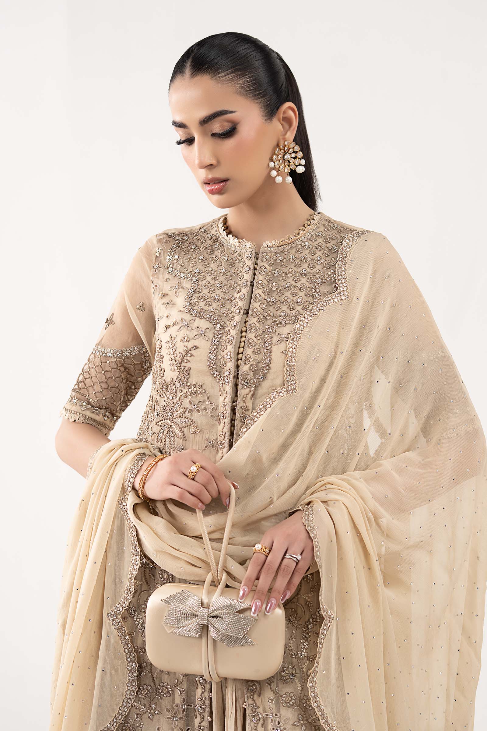 Maria B | Eid Collection 26 | 3 Piece Embroidered Organza Suit - House Of Hania