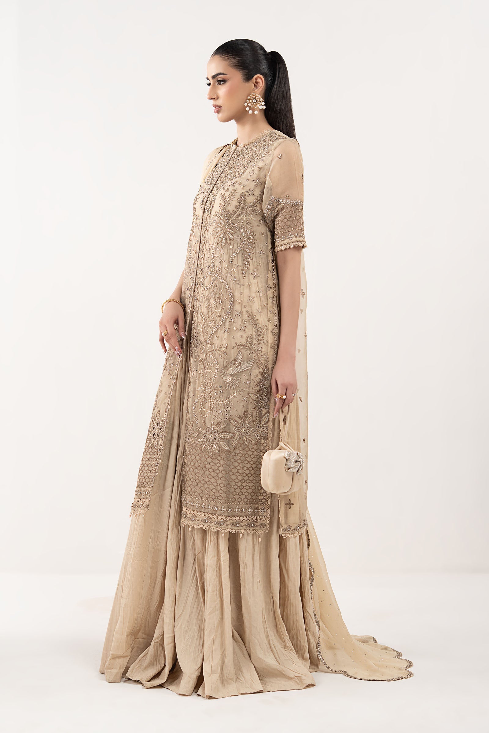 Maria B | Eid Collection 26 | 3 Piece Embroidered Organza Suit - House Of Hania