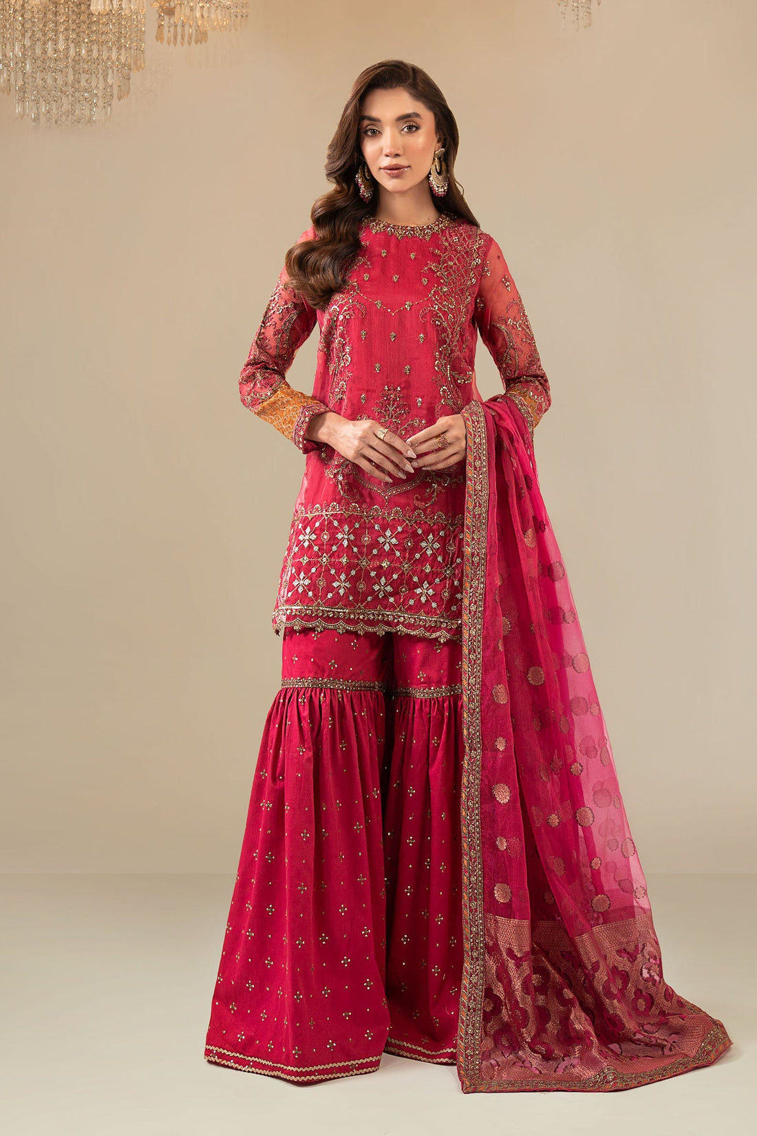 Maria B | Eid Collection 26 | 3 Piece Embroidered Organza Suit - House Of Hania