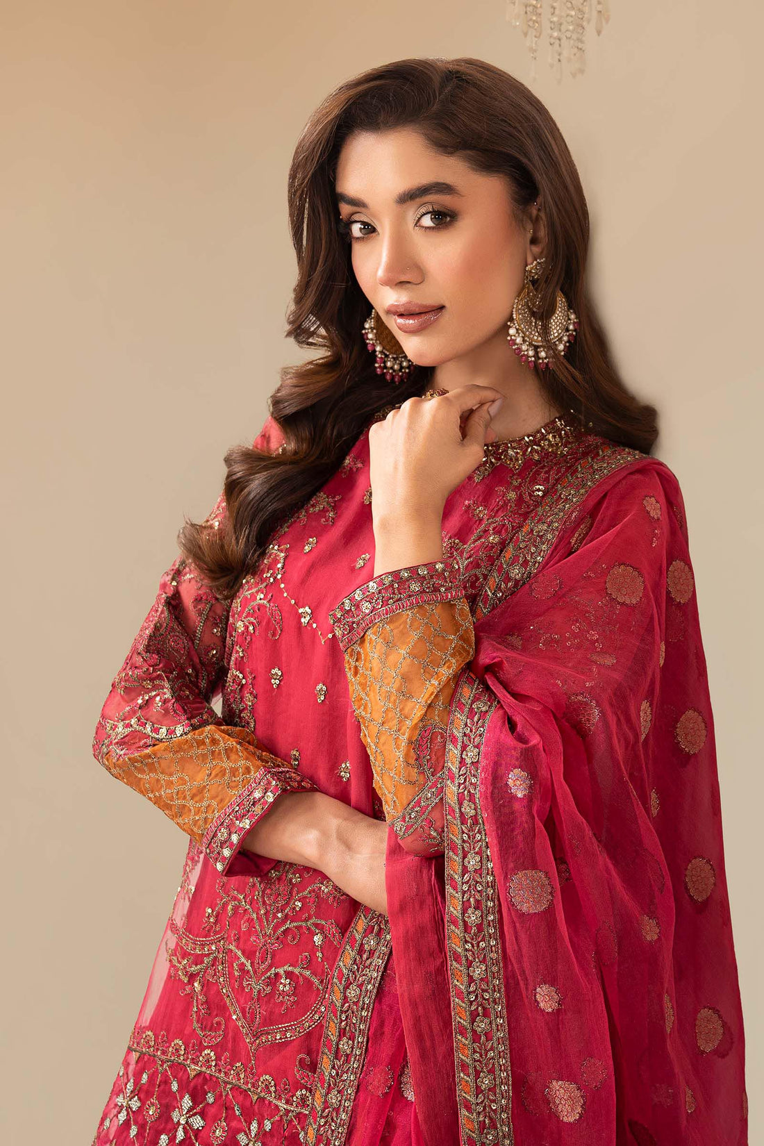 Maria B | Eid Collection 26 | 3 Piece Embroidered Organza Suit - House Of Hania