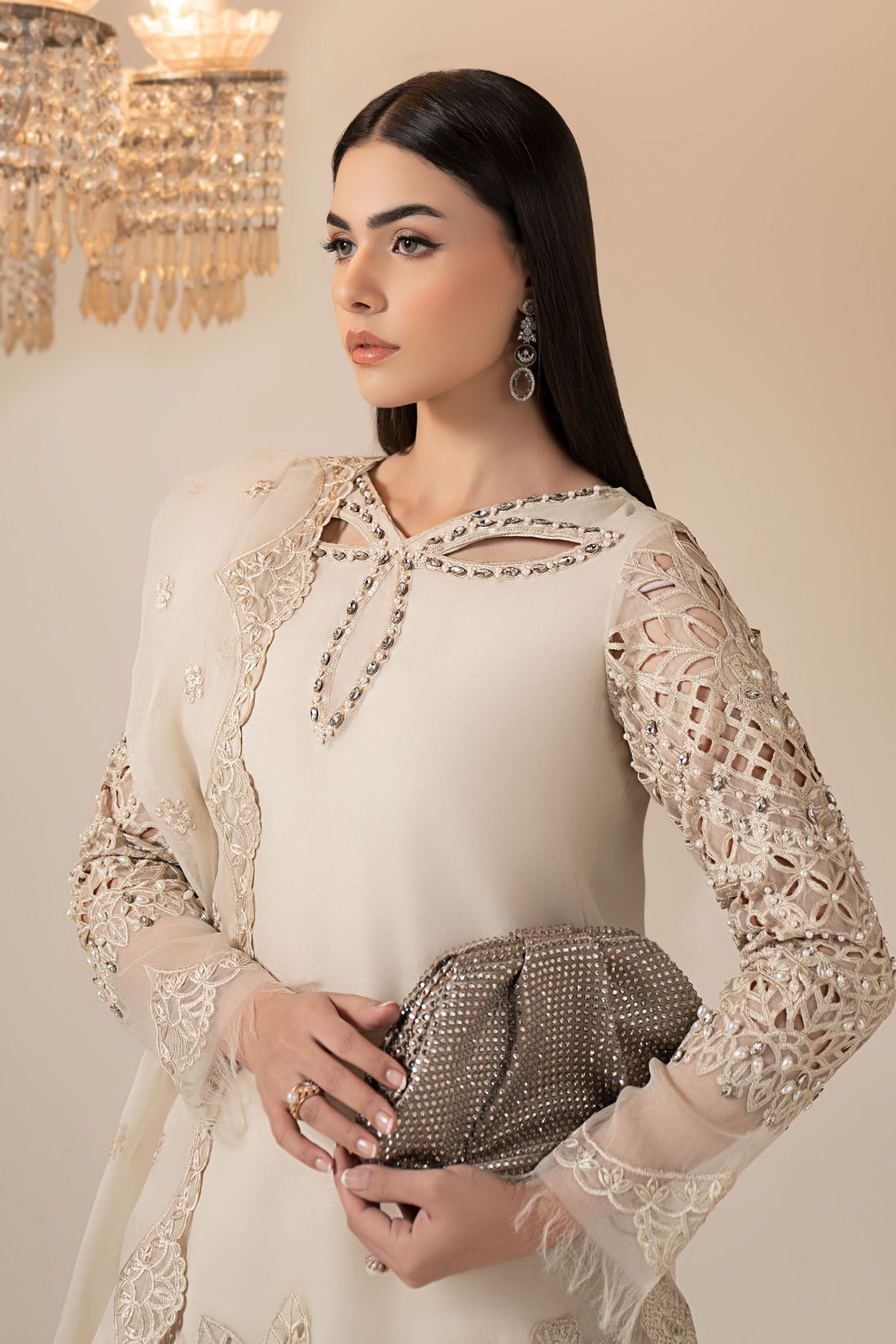 Maria B | Eid Collection 26 | 3 Piece Embroidered Organza Suit - House Of Hania