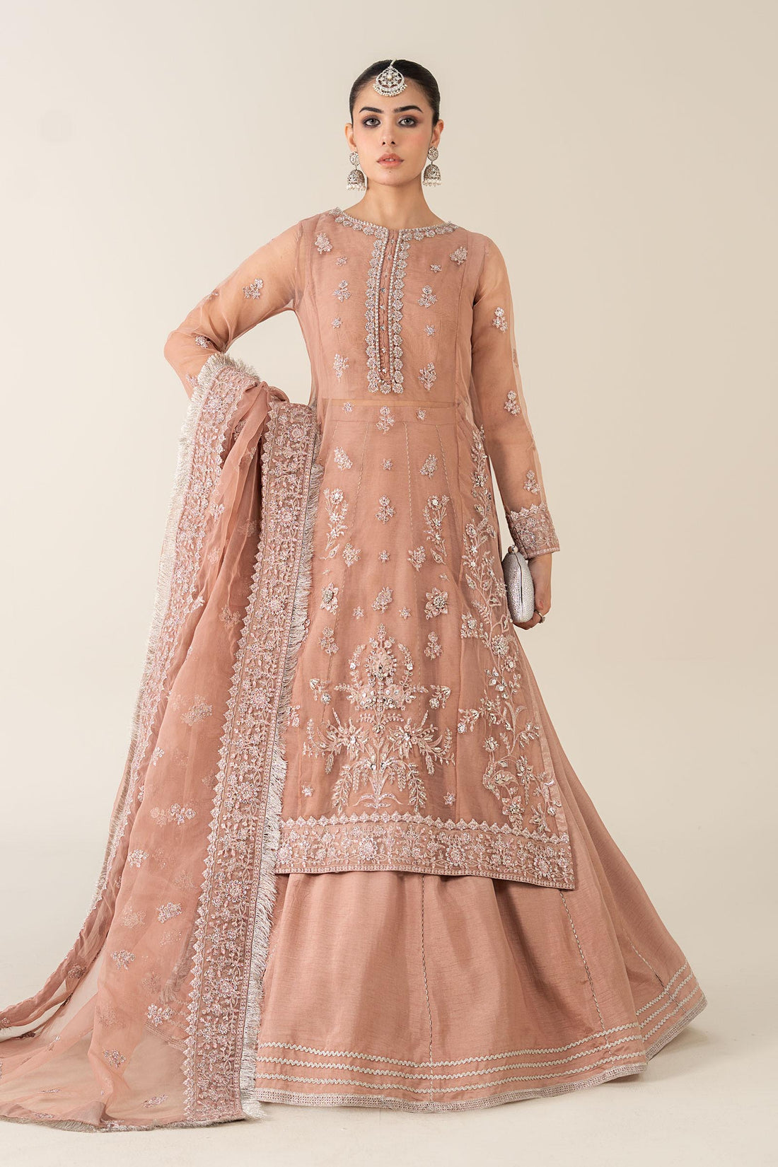 Maria B | Eid Collection 26 | 3 Piece Embroidered Organza Suit - House Of Hania