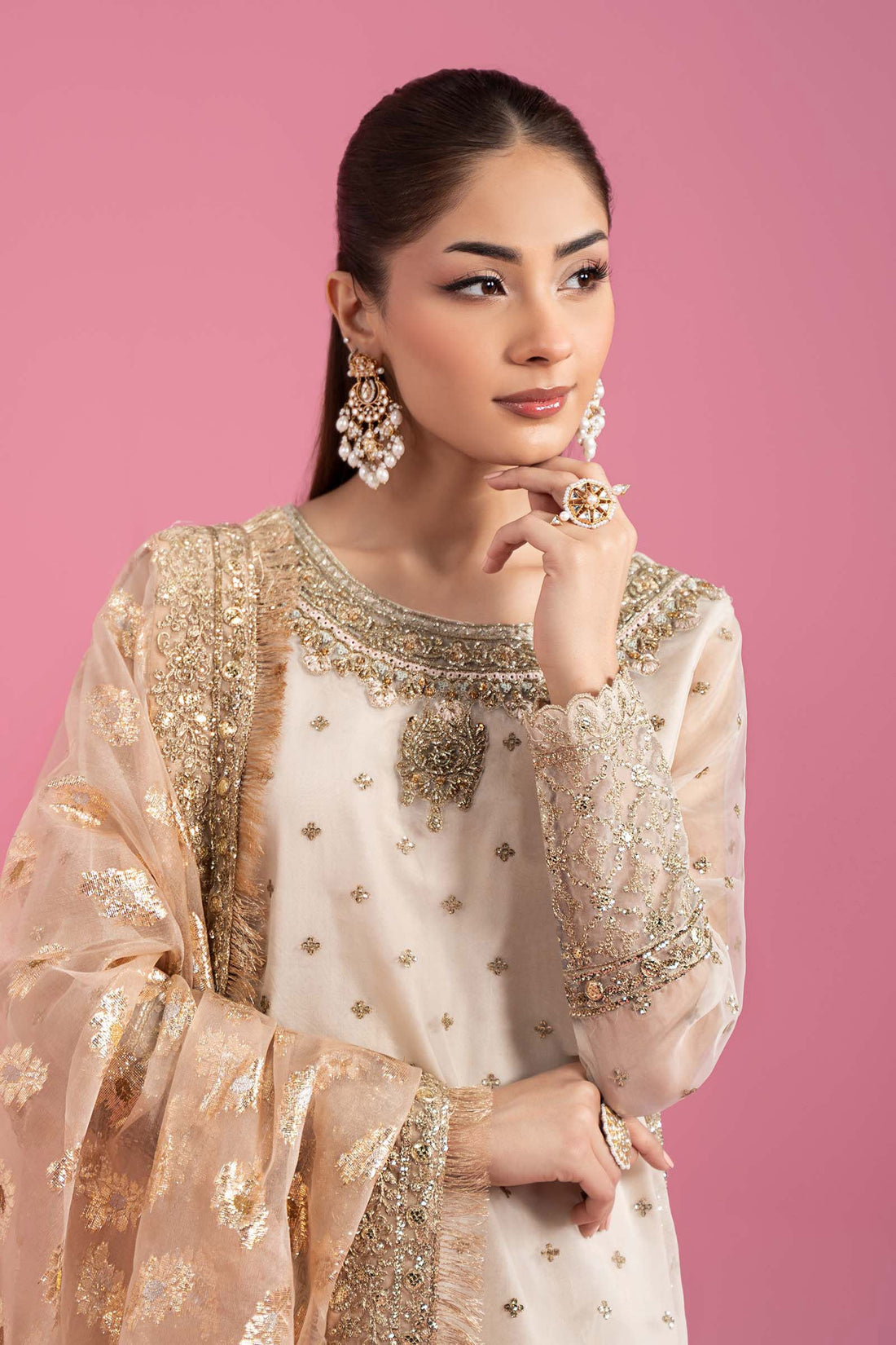Maria B | Eid Collection 26 | 3 Piece Embroidered Organza Suit - House Of Hania