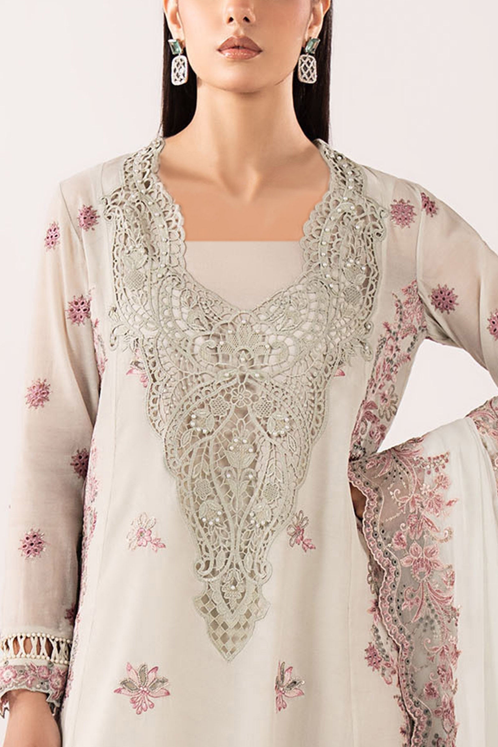 Maria B | Eid Collection 26 | 3 Piece Embroidered Paper Cotton Suit - House Of Hania