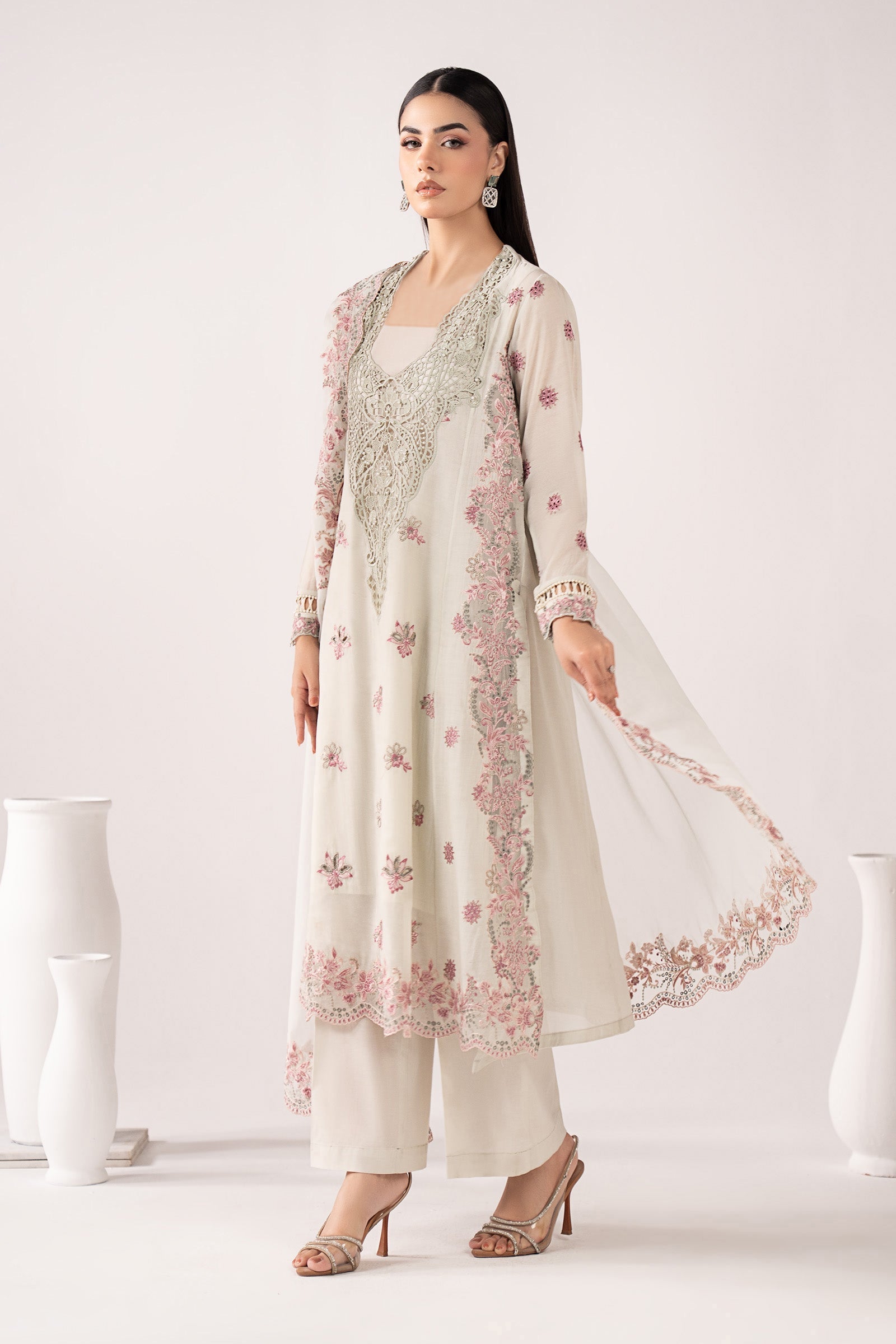 Maria B | Eid Collection 26 | 3 Piece Embroidered Paper Cotton Suit - House Of Hania