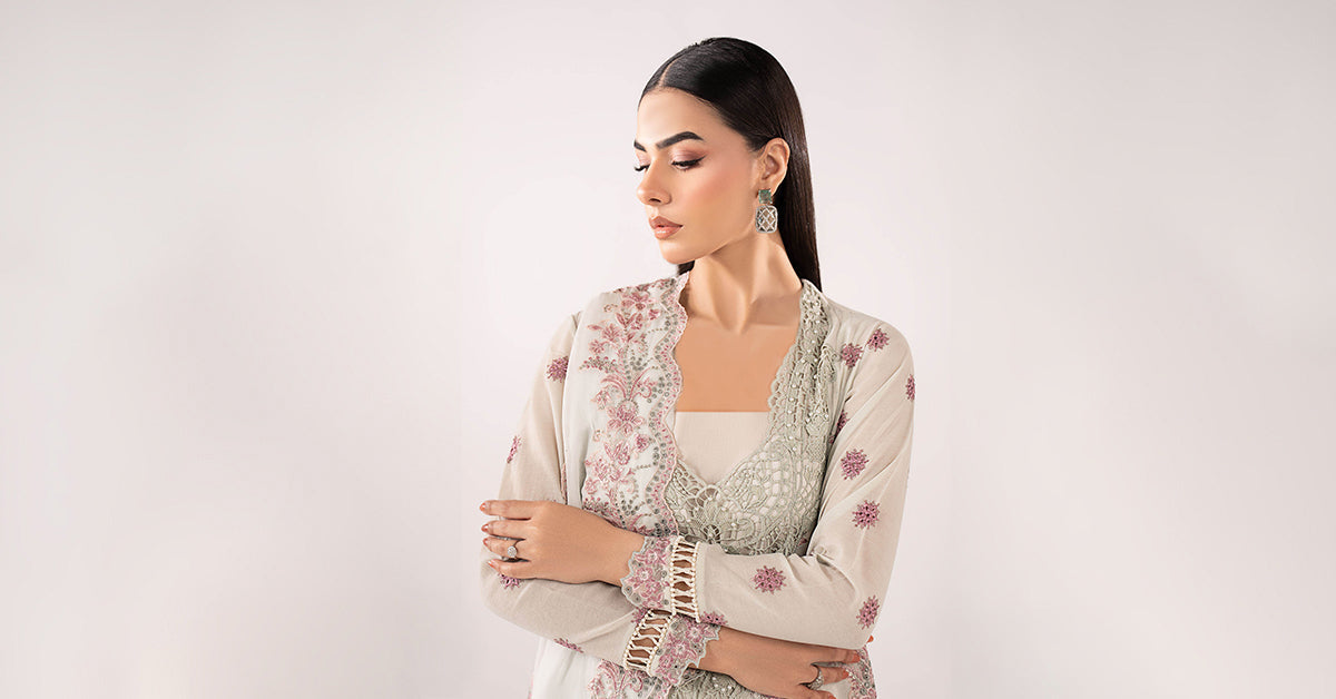 Maria B | Eid Collection 26 | 3 Piece Embroidered Paper Cotton Suit - House Of Hania