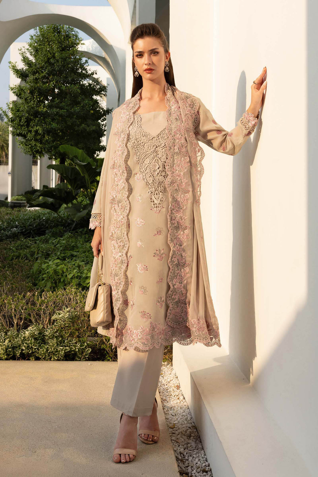 Maria B | Eid Collection 26 | 3 Piece Embroidered Paper Cotton Suit - House Of Hania